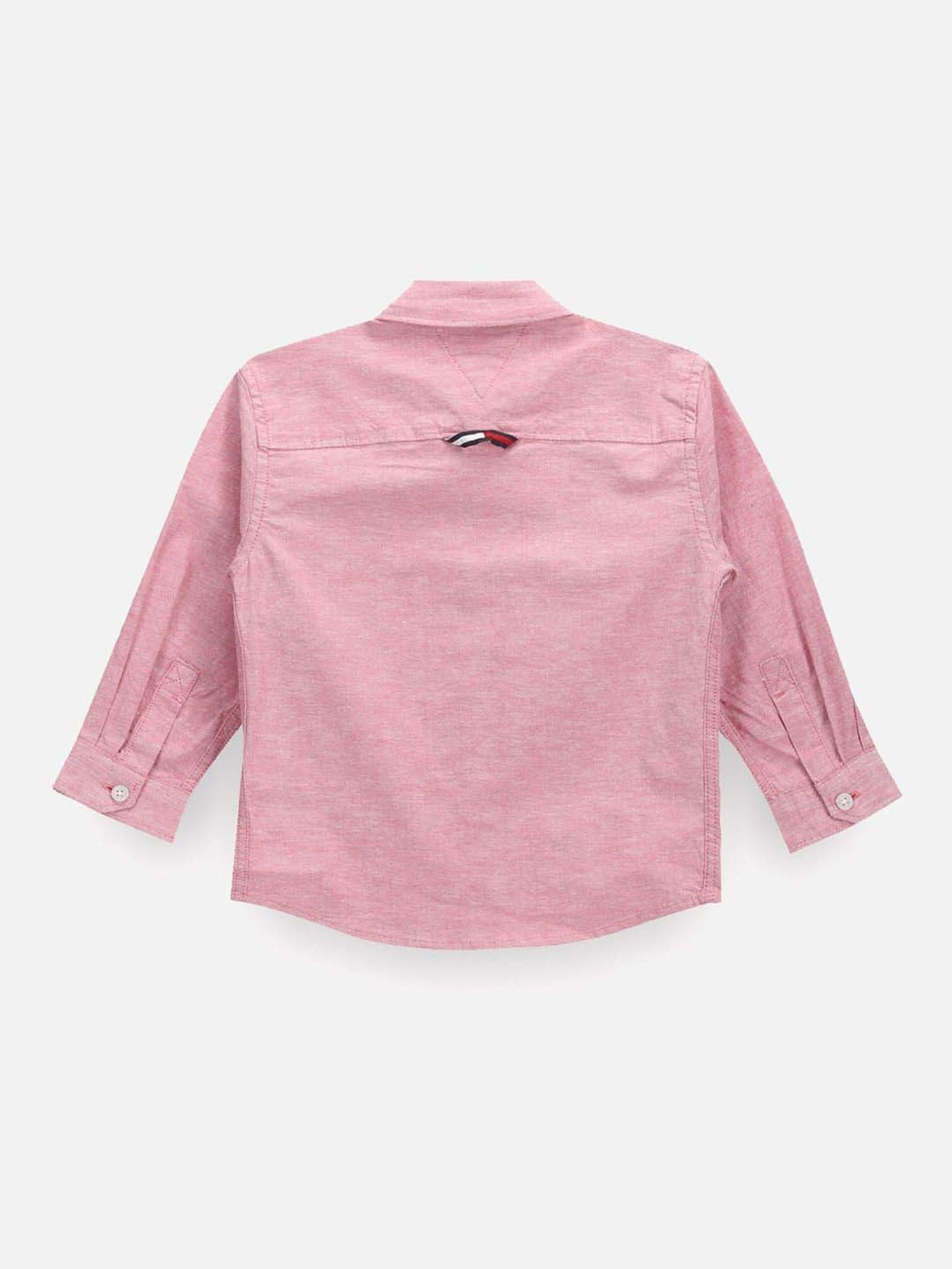 Tommy Hilfiger Kids Washed Crimson Printed Regular Fit Shirt