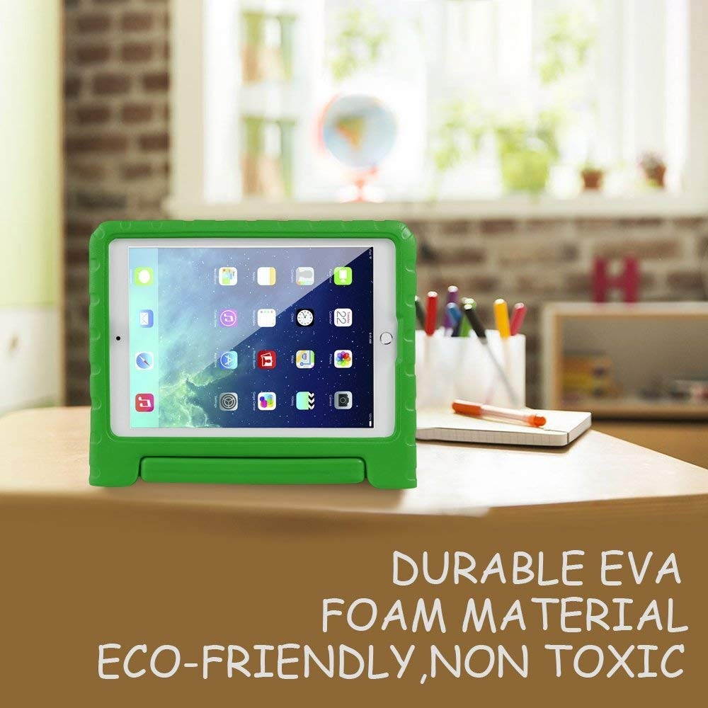 KIQ Kids Case for iPad 4, EVA Shockproof Bumper Impact Resistant Hard Cover Stand Foam Case for Apple iPad (4th Generation, 9.7-inch) (Green)