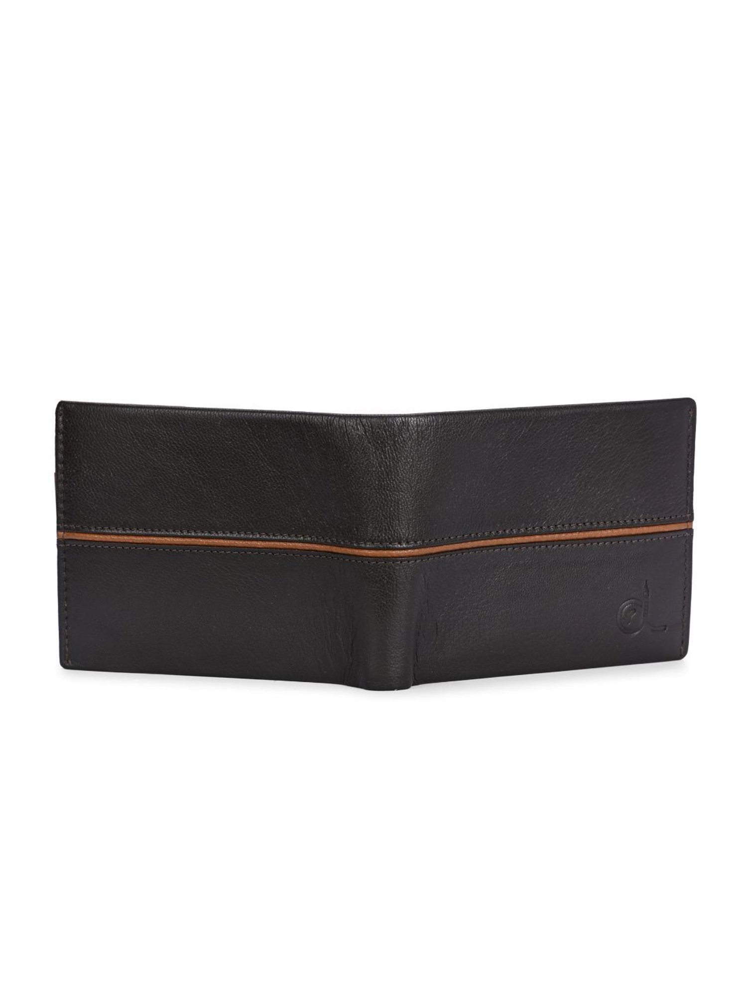 Clog London Black Leather Small Bi-Fold Wallet for Men