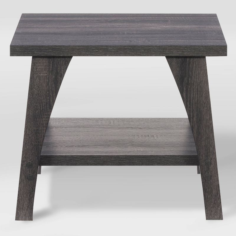 Hollywood Side Table with Lower Shelf Dark Gray - CorLiving