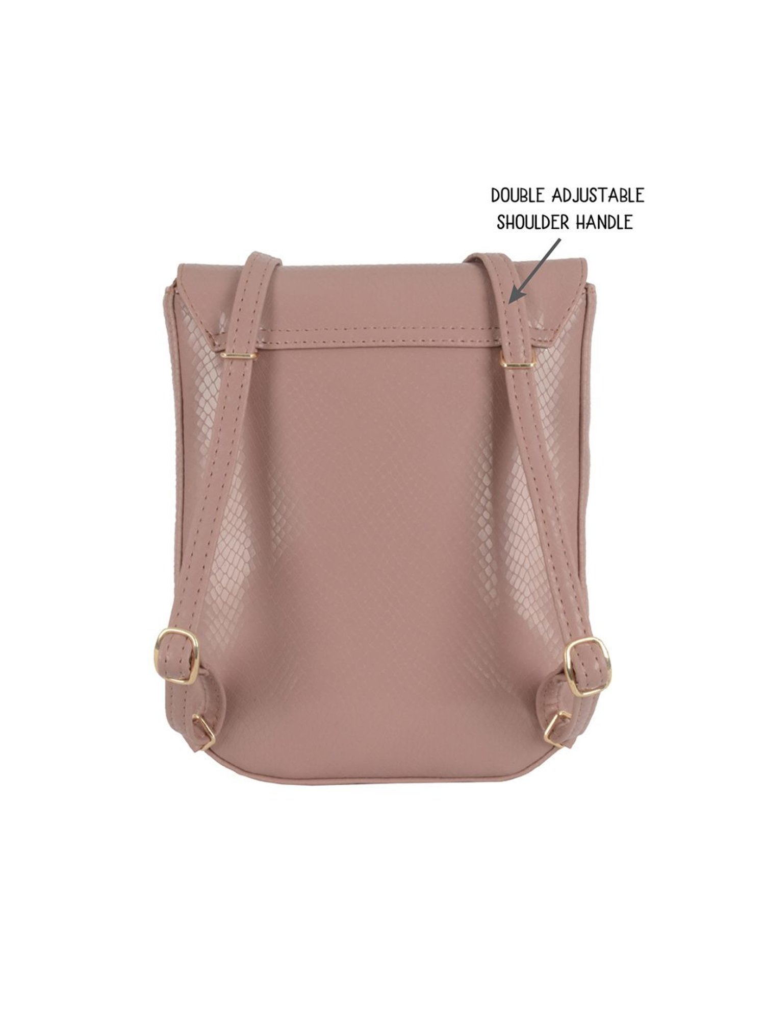 Baggit Pink Textured Small Backpack