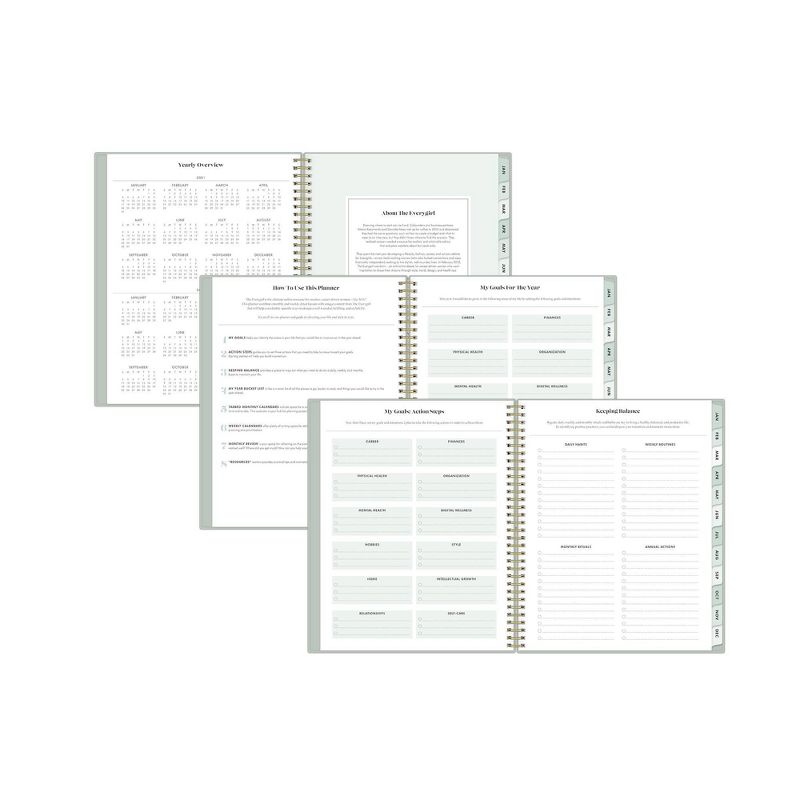 2021 The Everygirl Planner 8.5" x 11" Plastic Weekly/Monthly Wirebound Sage - Blue Sky