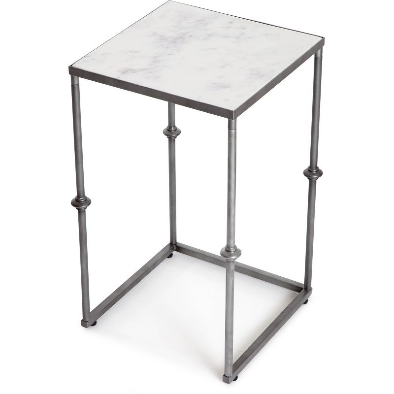 Berlin Solid Marble Side Table White - Finch