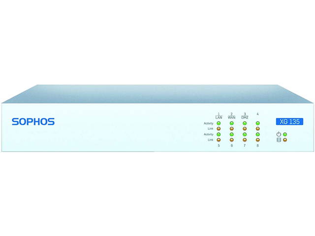 Sophos - XG1DT3HEK - Sophos XG 135 Network Security/Firewall Appliance - 8 Port - 1000Base-T - Gigabit Ethernet - 8 x