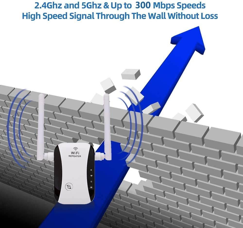 WiFi Extender,Internet WiFi Booster 2.4G for Home 300Mbps Superboost Wi-Fi Blast Range WLAN Signal Amplifier Repeater