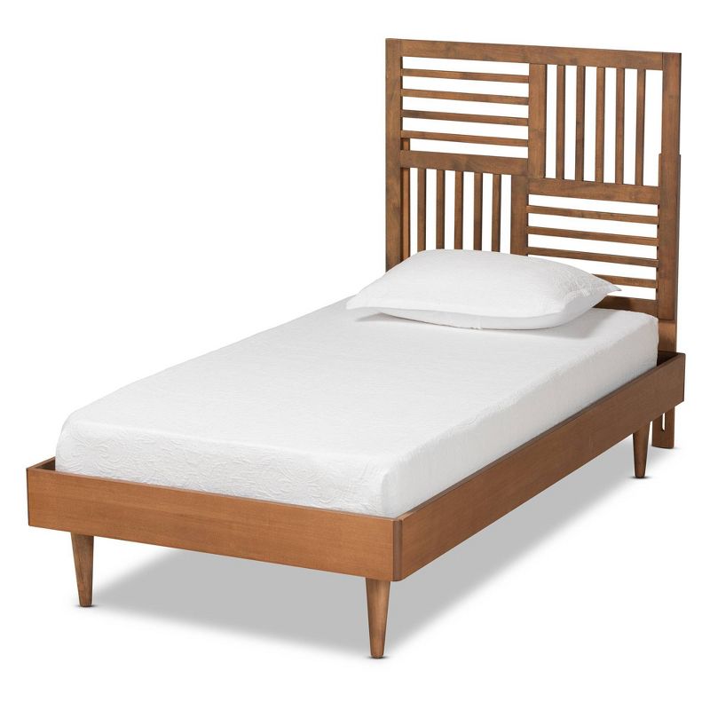 Twin Romy Walnut Wood Platform Bed Brown - Baxton Studio