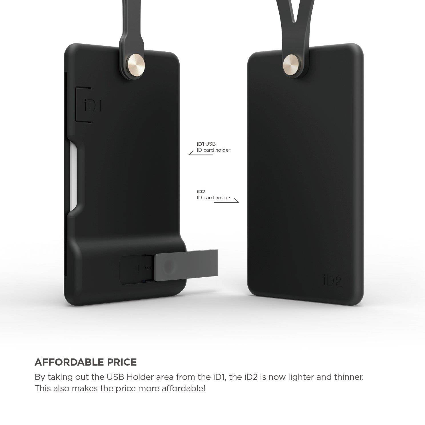 elago ID2 Silicon ID Card Holder (Able to Hold 2 Cards) (Black)