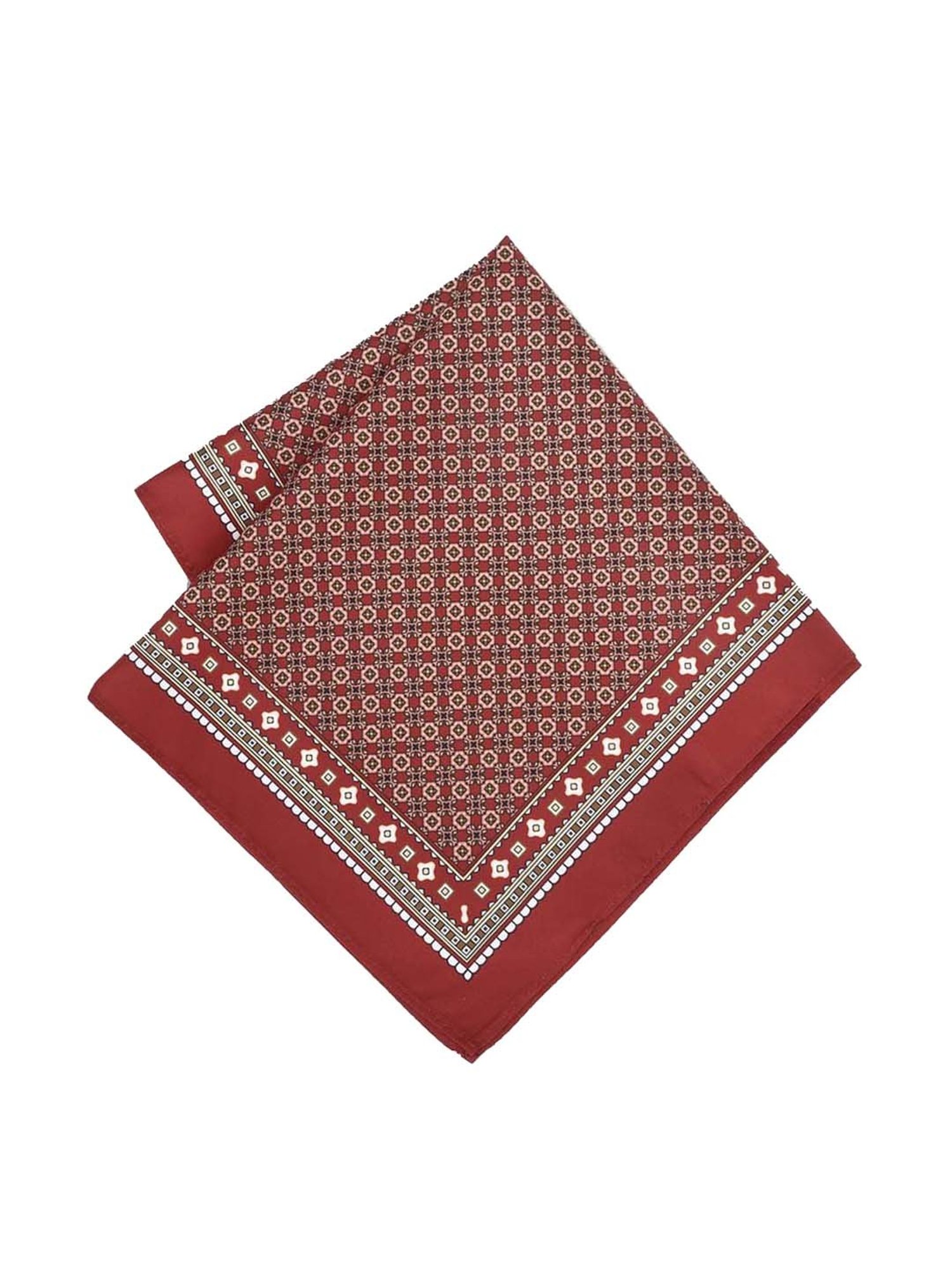 Peter England Maroon Printed Pocket Square