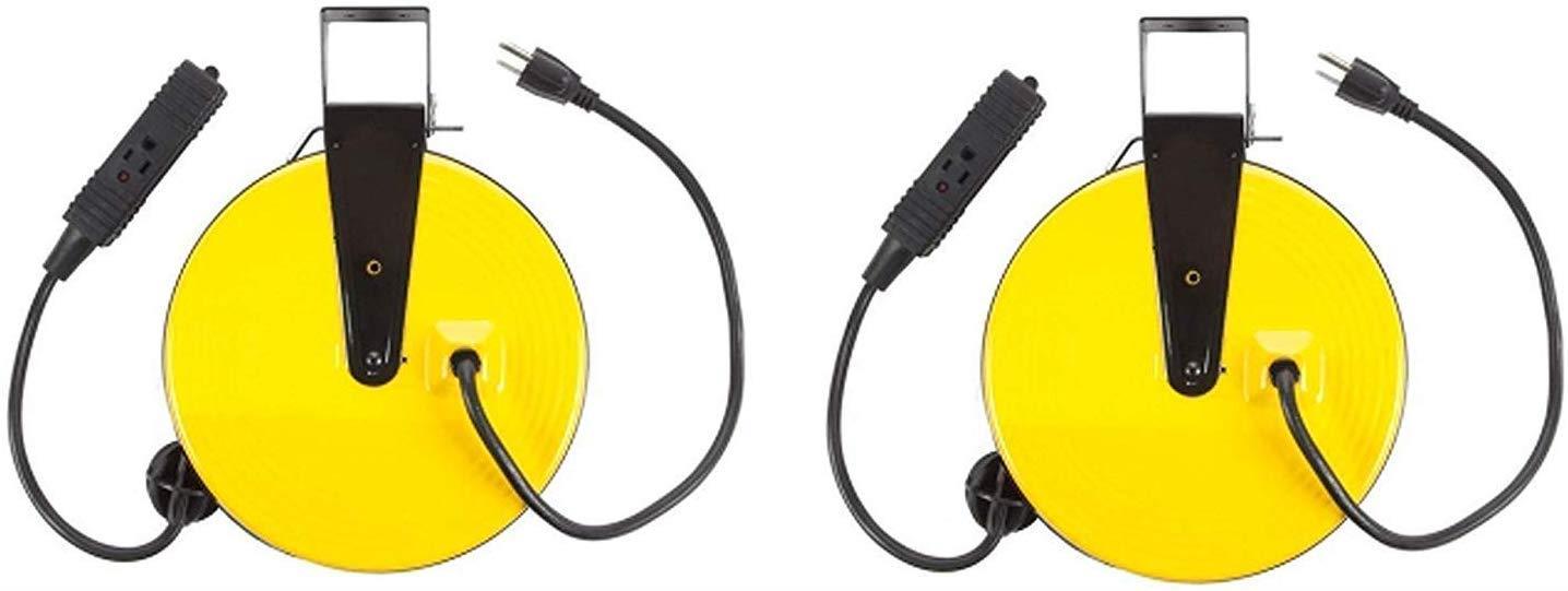 Bayco SL-800 Retractable Metal Cord Reel with 3 Outlets - 30 Foot