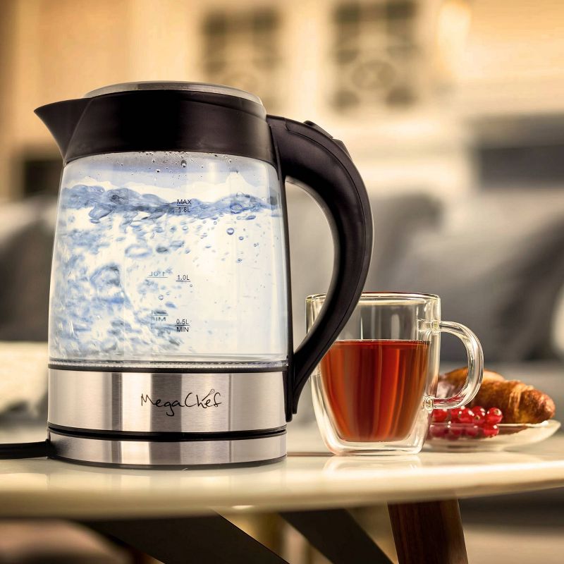 MegaChef 1.8L Electric Tea Kettle - Silver