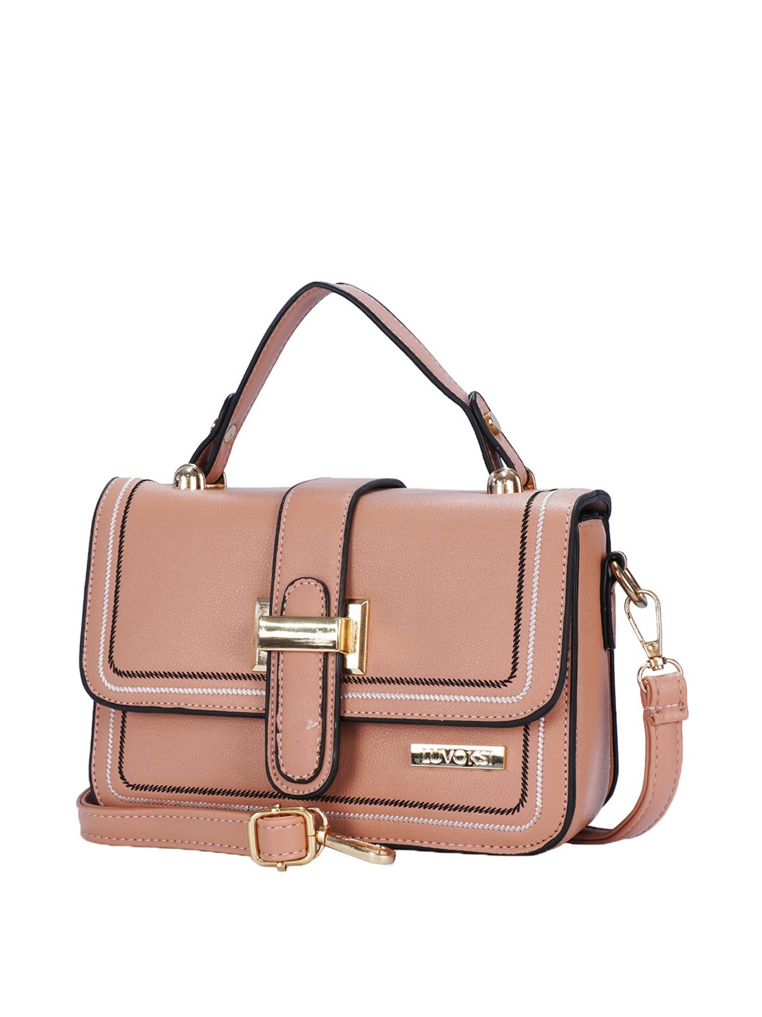 Luvoksi Pink Textured Medium Satchel Handbag