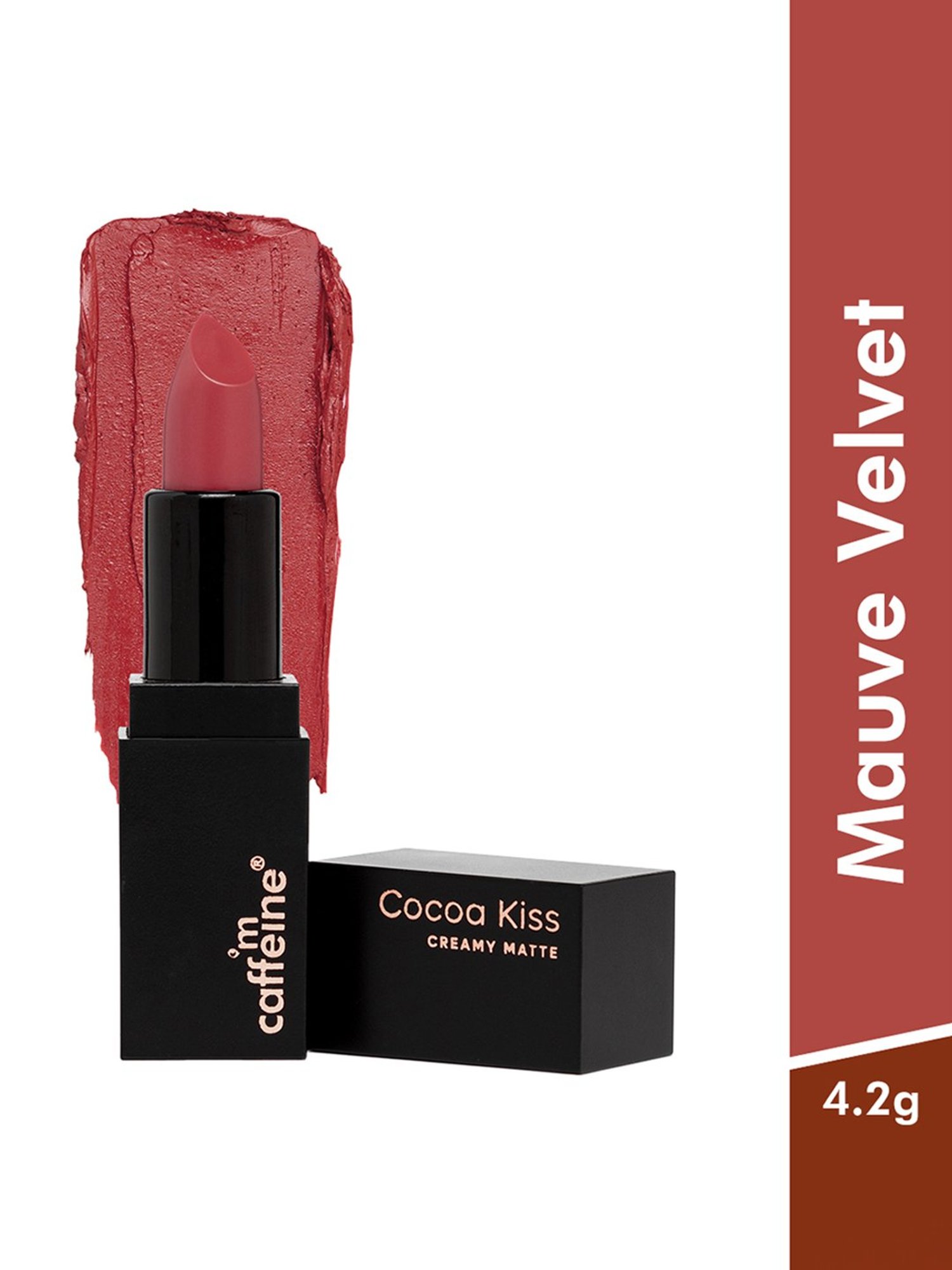 mCaffeine Cocoa Kiss Creamy Matte Lipstick Mauve Velvet - 4.2 gm