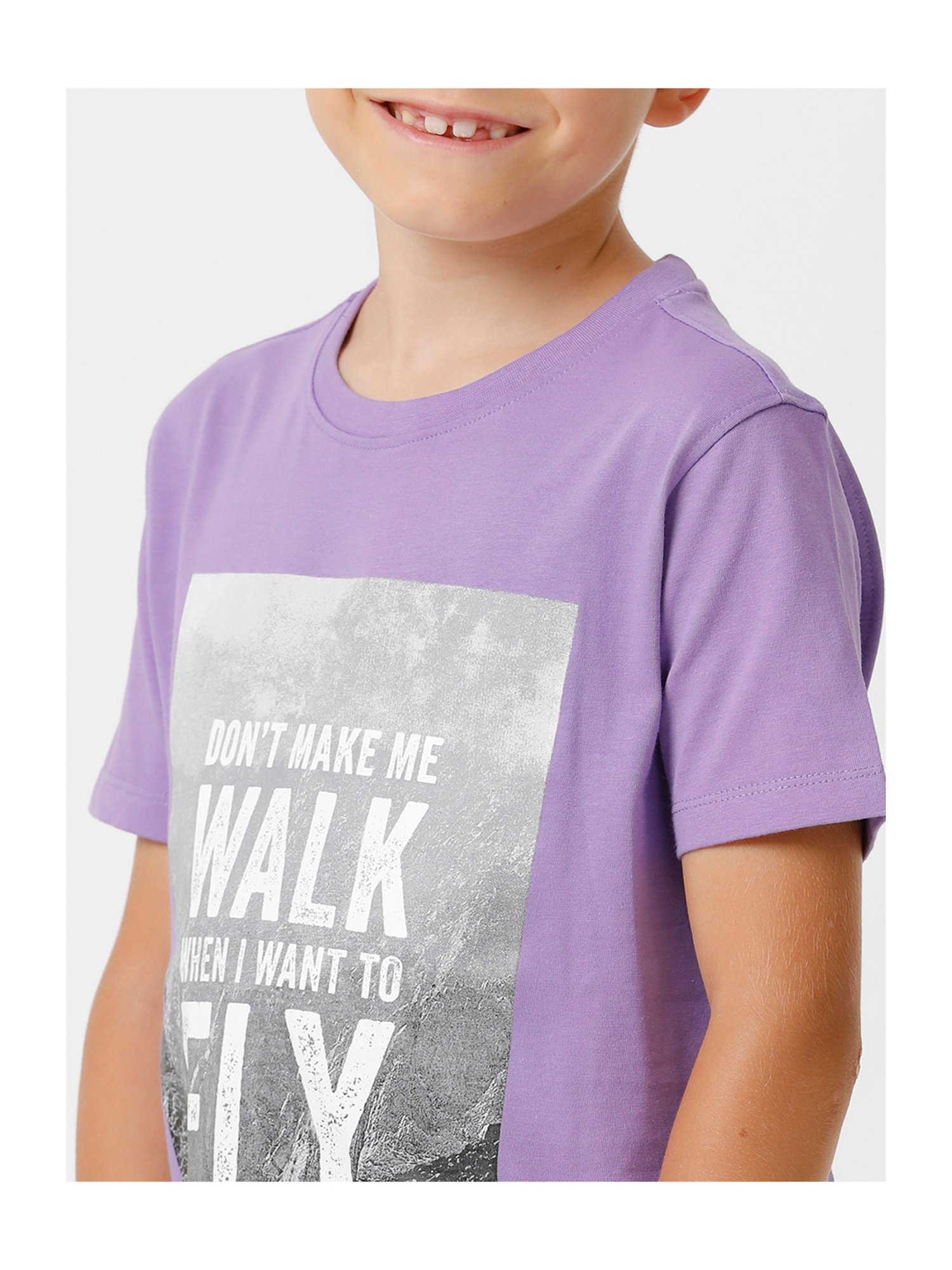 Kate & Oscar Boys Purple Printed T-Shirt
