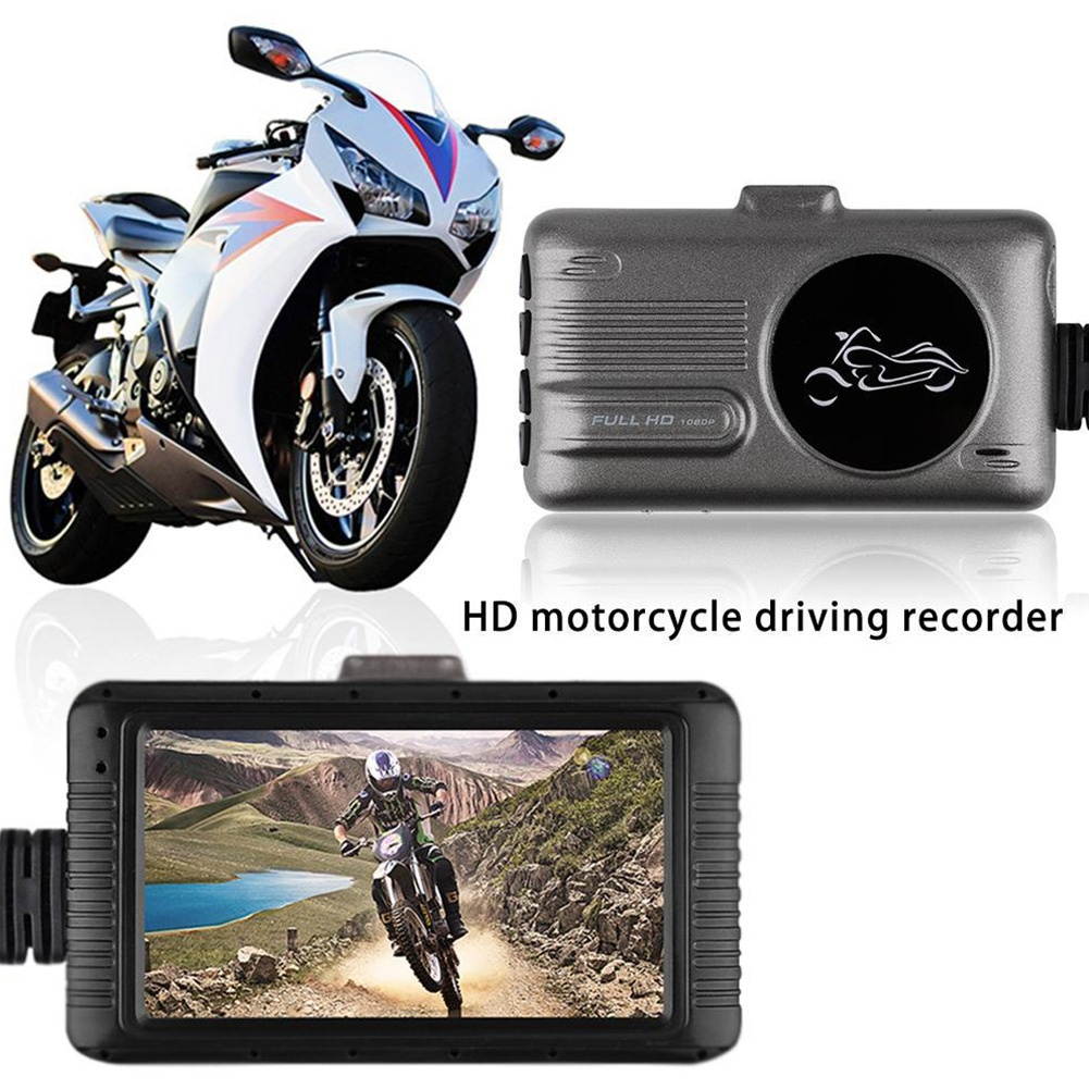 3" Motorcycle Waterproof Driving Recorder Front Rear HD 1080P Night Vision