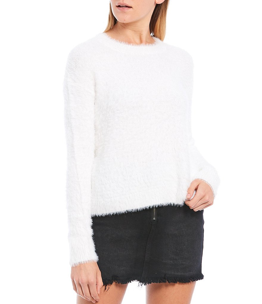 GB Eyelash Long Sleeve Round Neck Sweater