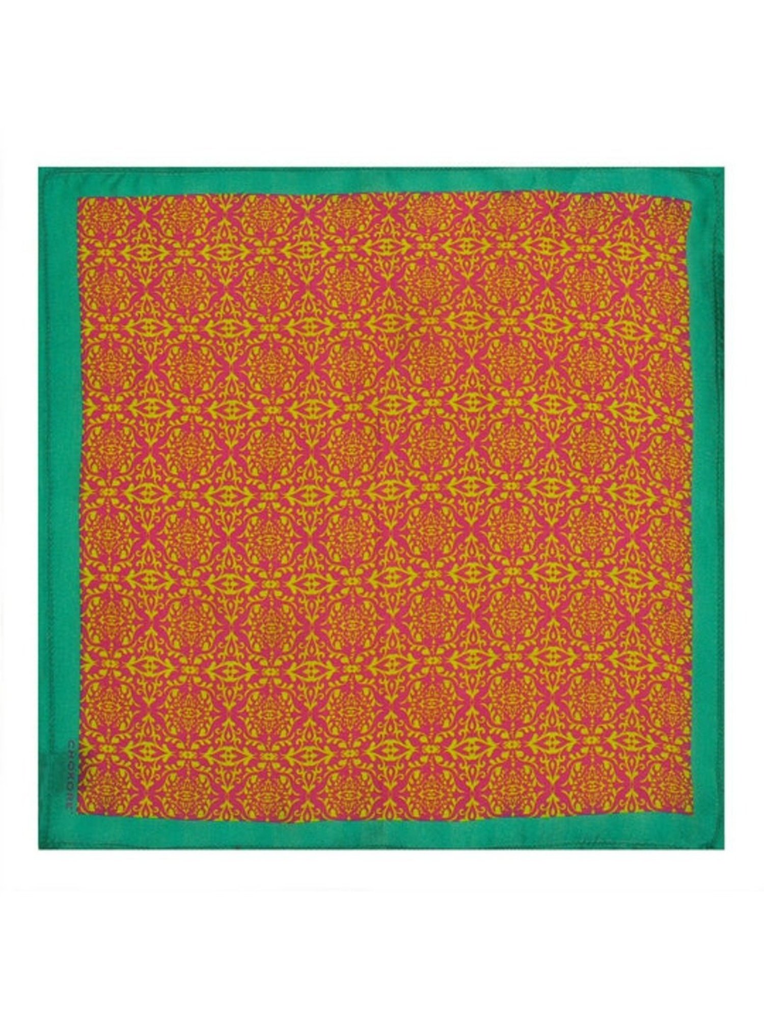 CHOKORE Orange Printed Pocket Square