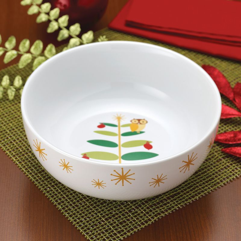 Rachael Ray Holiday Hoot Round Serve Bowl - 10"