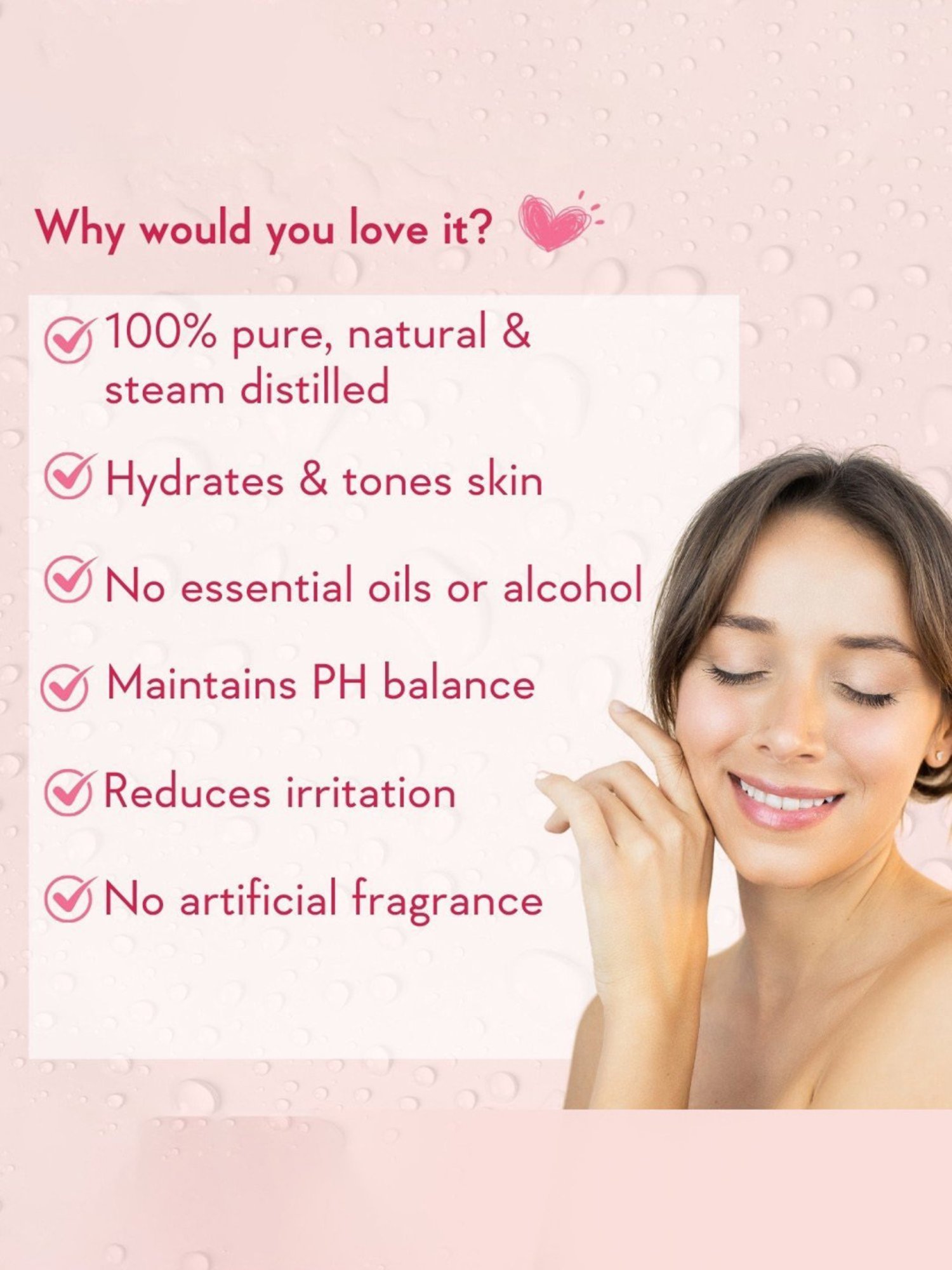 Wishcare Pure & Natural Kannauj Rose Water - 200 ml