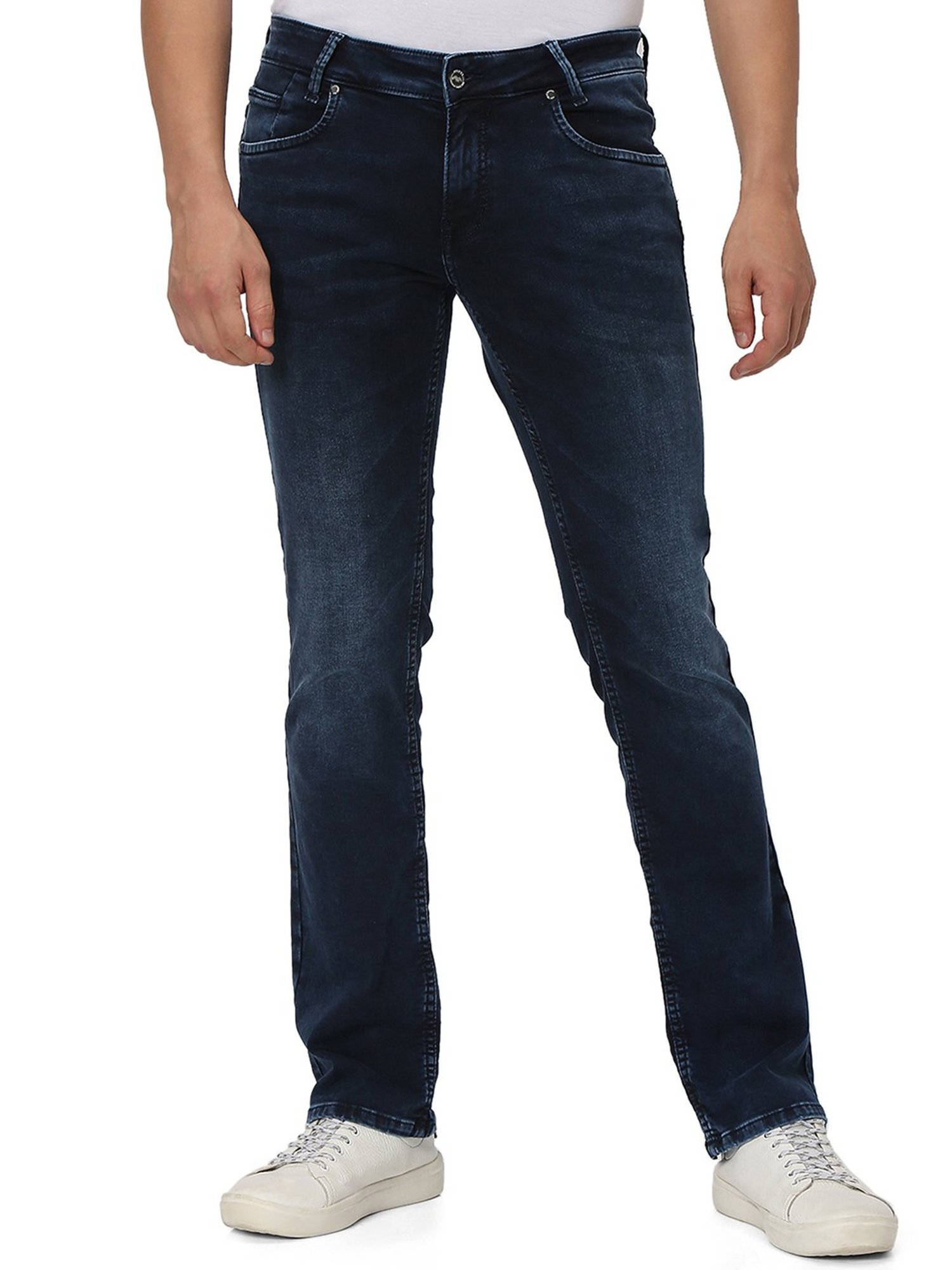 Mufti Dark Blue Bootcut Low Rise Jeans