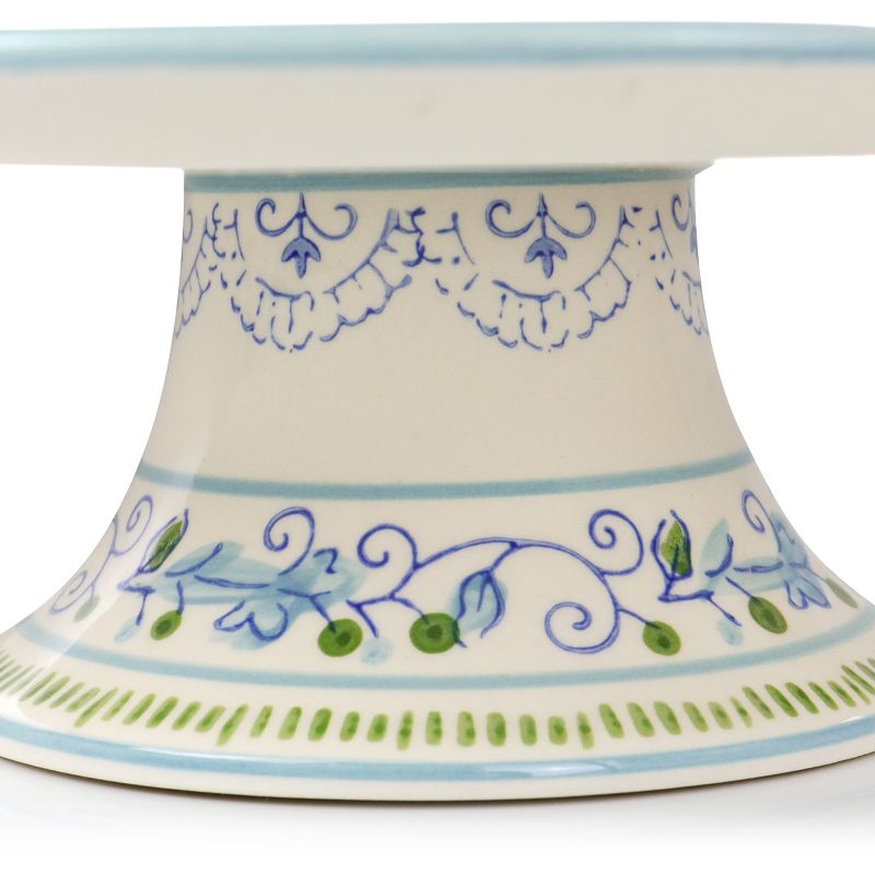 Gibson Elite Anaya 12 Inch Hand Painted Stoneware Cake Stand