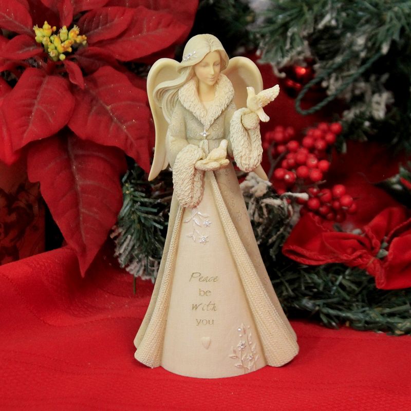 Foundations 7.25" Peace Be With You Angel Doves Christmas  -  Decorative Figurines