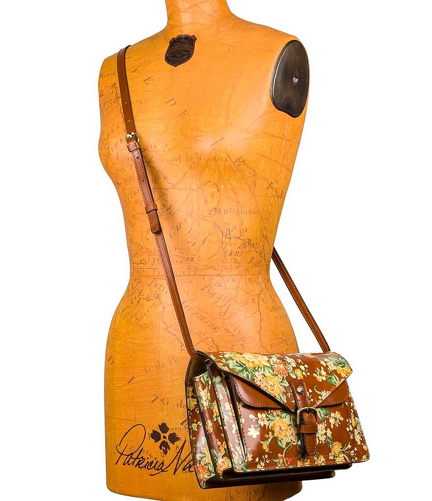 Patricia Nash Vintage Botanical Collection Cassano Organizer Floral Crossbody Bag