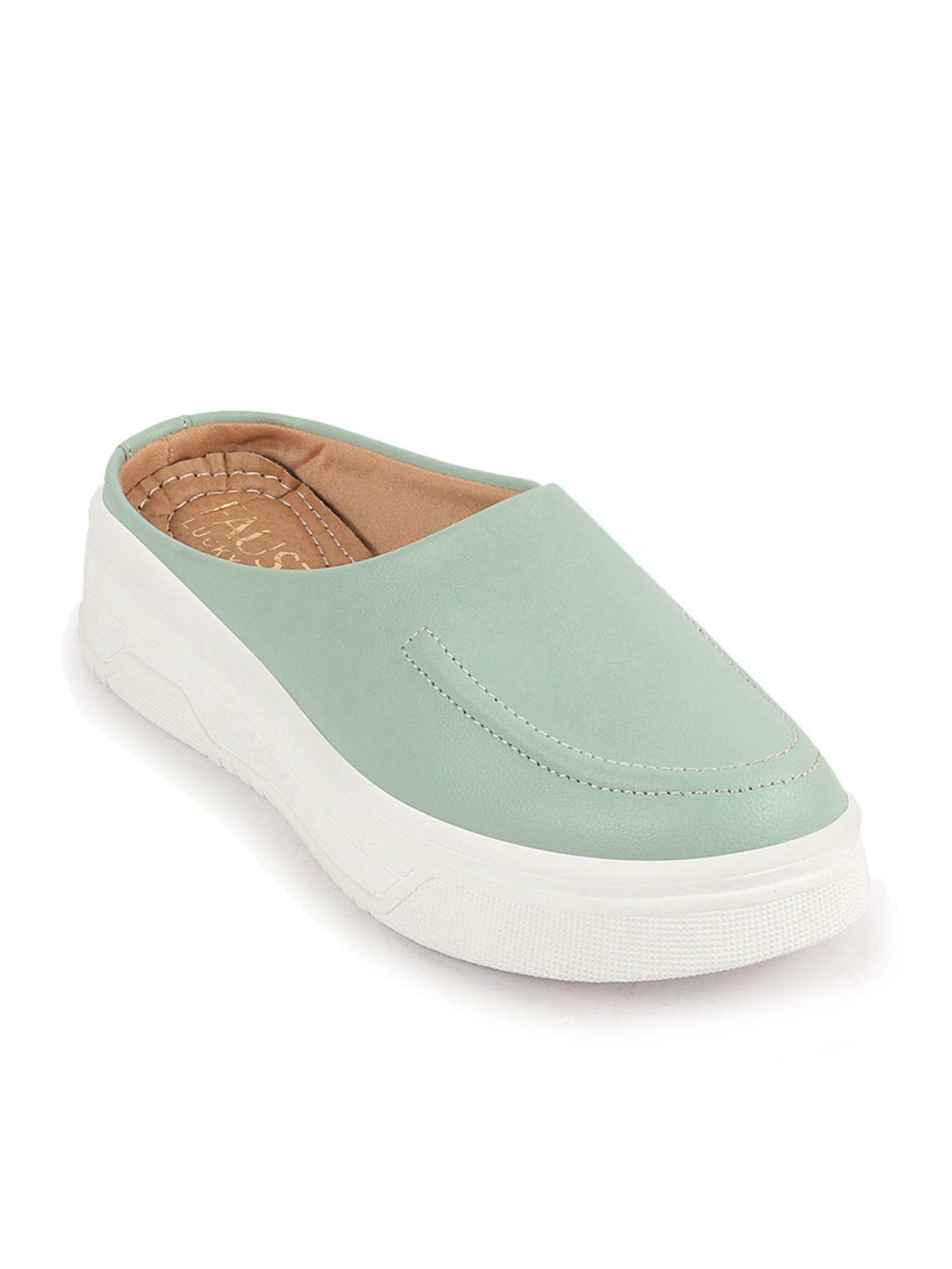 Fausto Women's Pista Green Mule Shoes