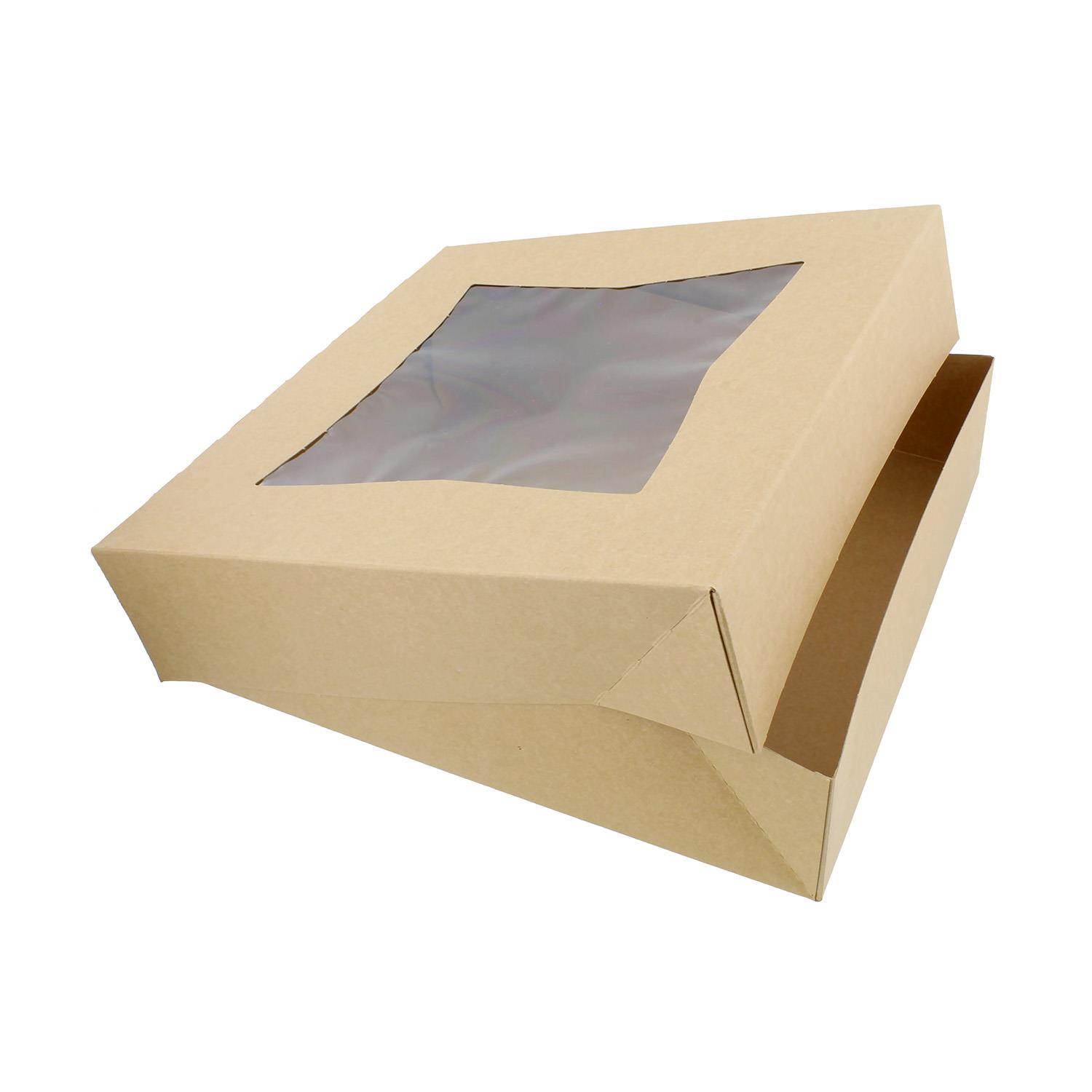 SpecialT Popup Pie Boxes with Window 10&rdquo; Brown Bakery Boxes Pie Containers 15pk