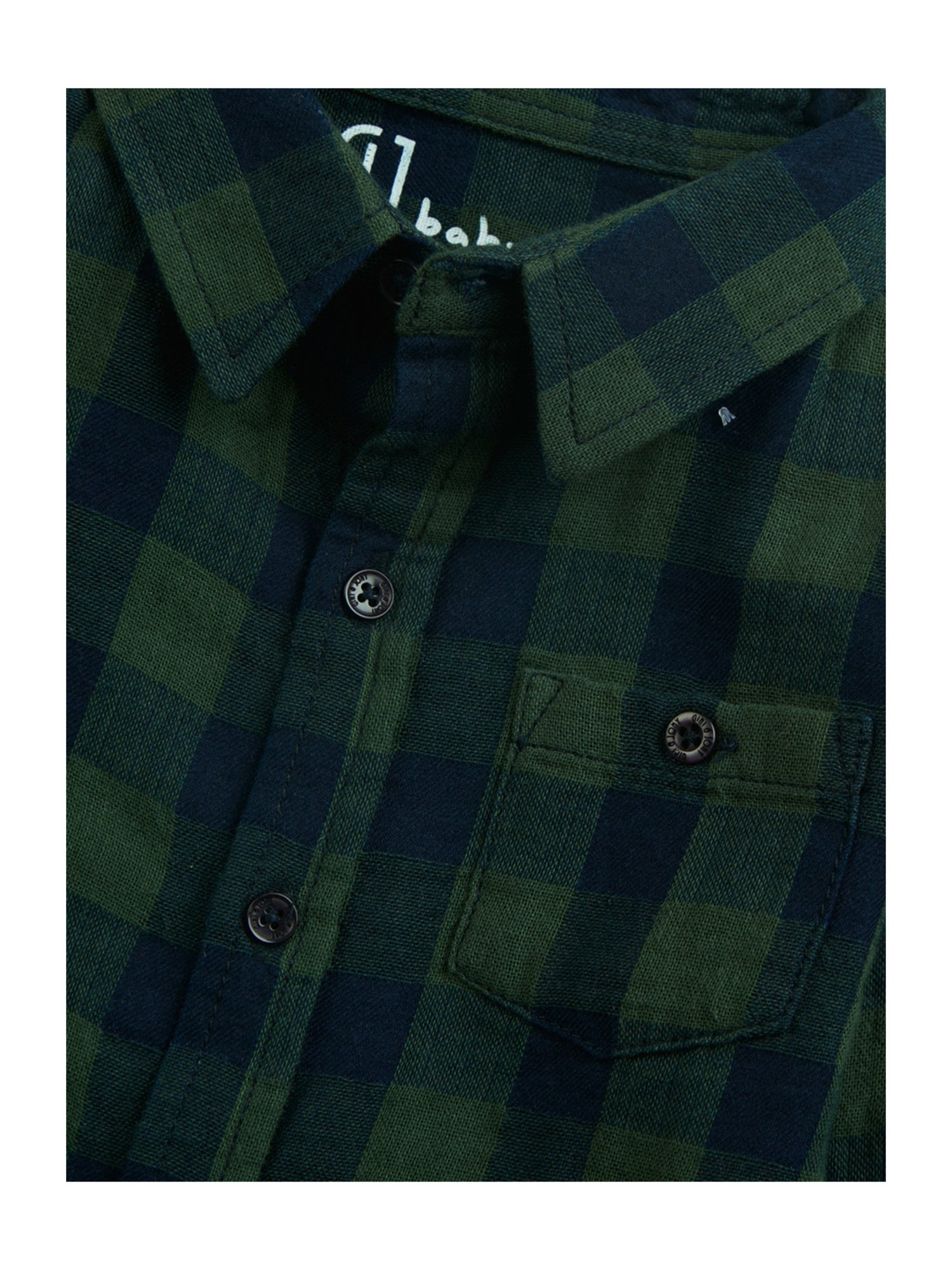 GJ baby Green Checks Full Sleeves Shirt