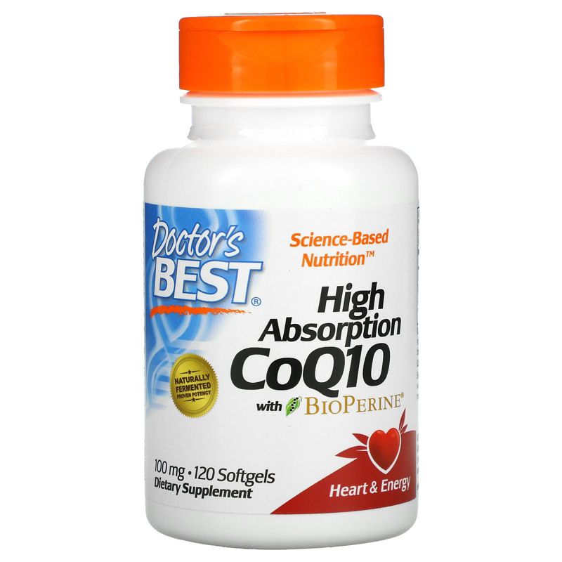 Doctor's Best High Absorption CoQ10 with BioPerine, 100 mg, 120 Softgels, Dietary Supplements