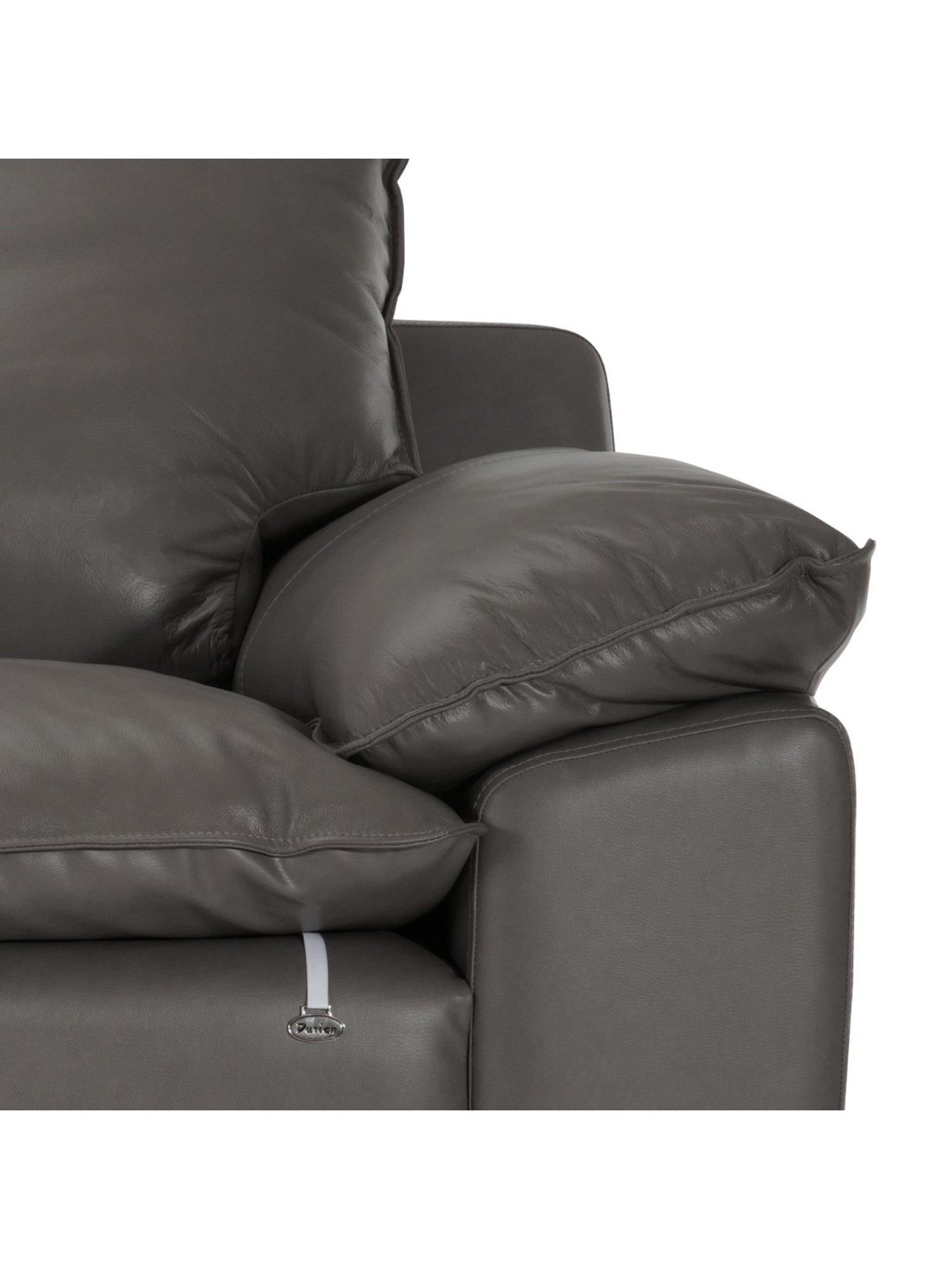 Durian Lawson Contemporary Pebble Grey Leather 2 Seater Sofa