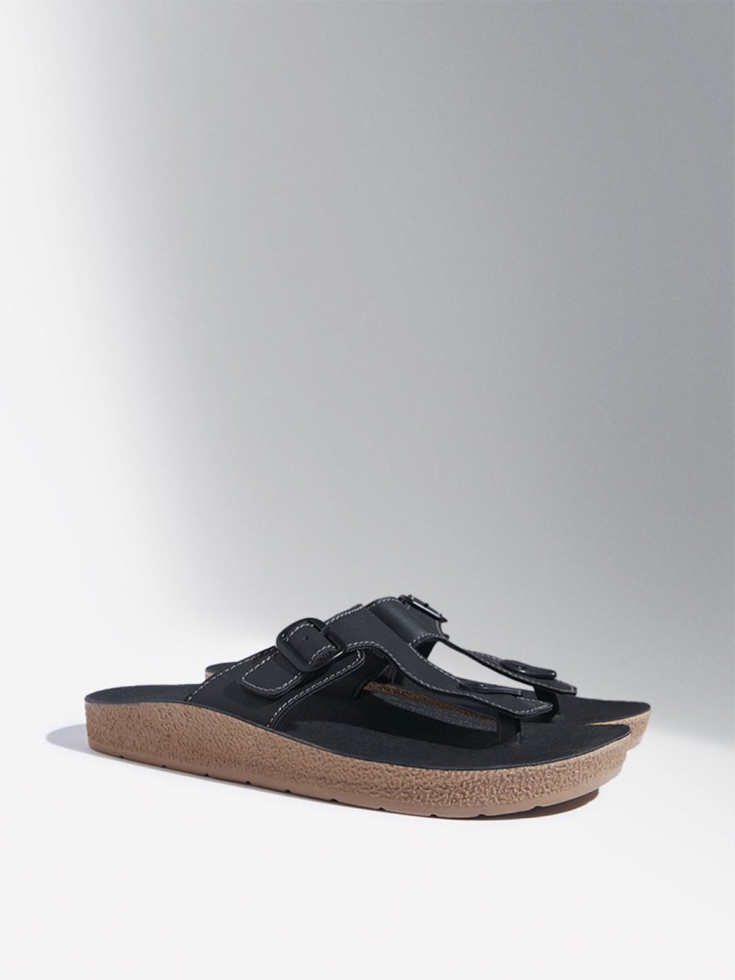 SOLEPLAY by Westside Black Thong-Strap Sandals