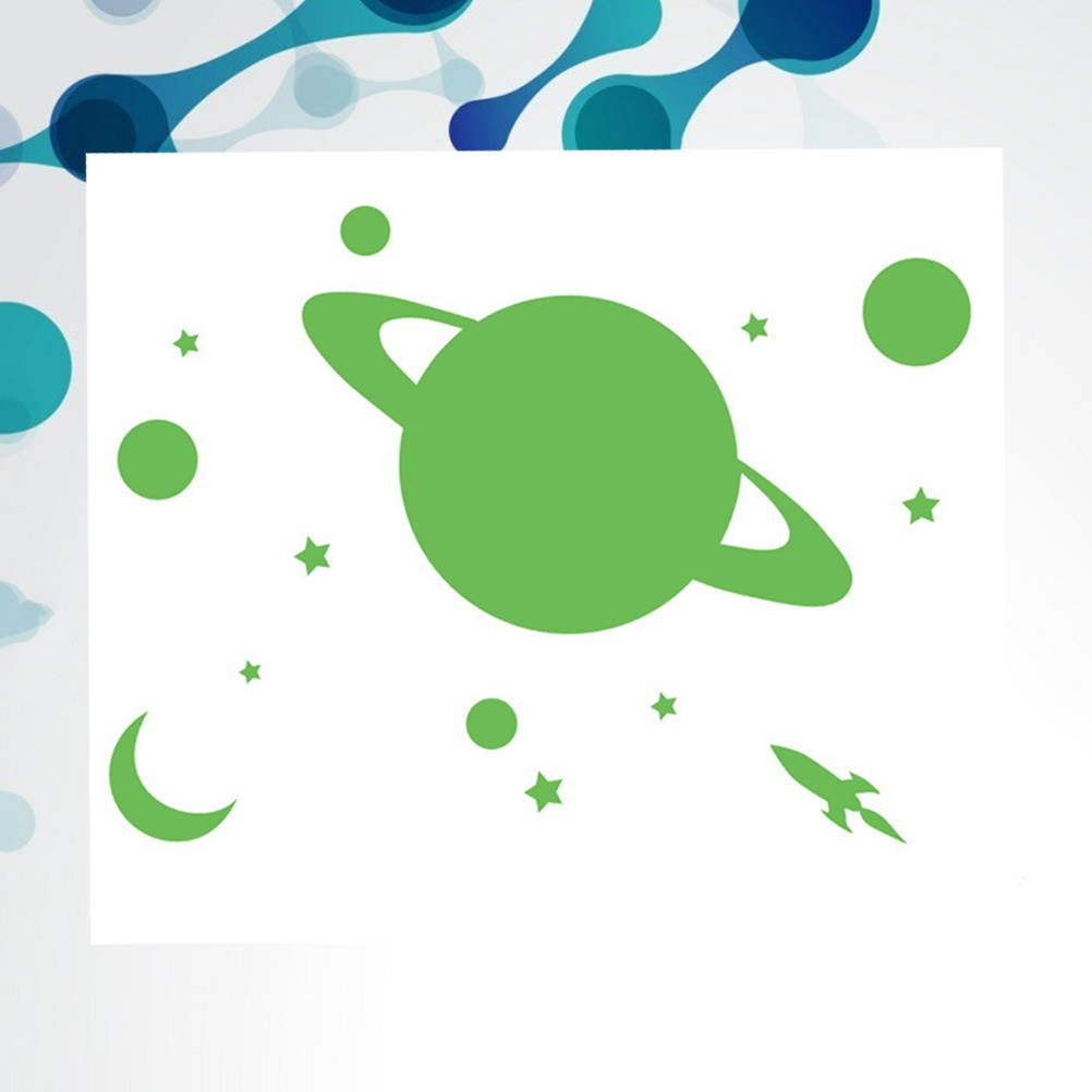 1pc Luminous Wall Sticker Planet Pattern Stickers Decorative Wall Decal DIY Wallpaper for Living Room Bedroom