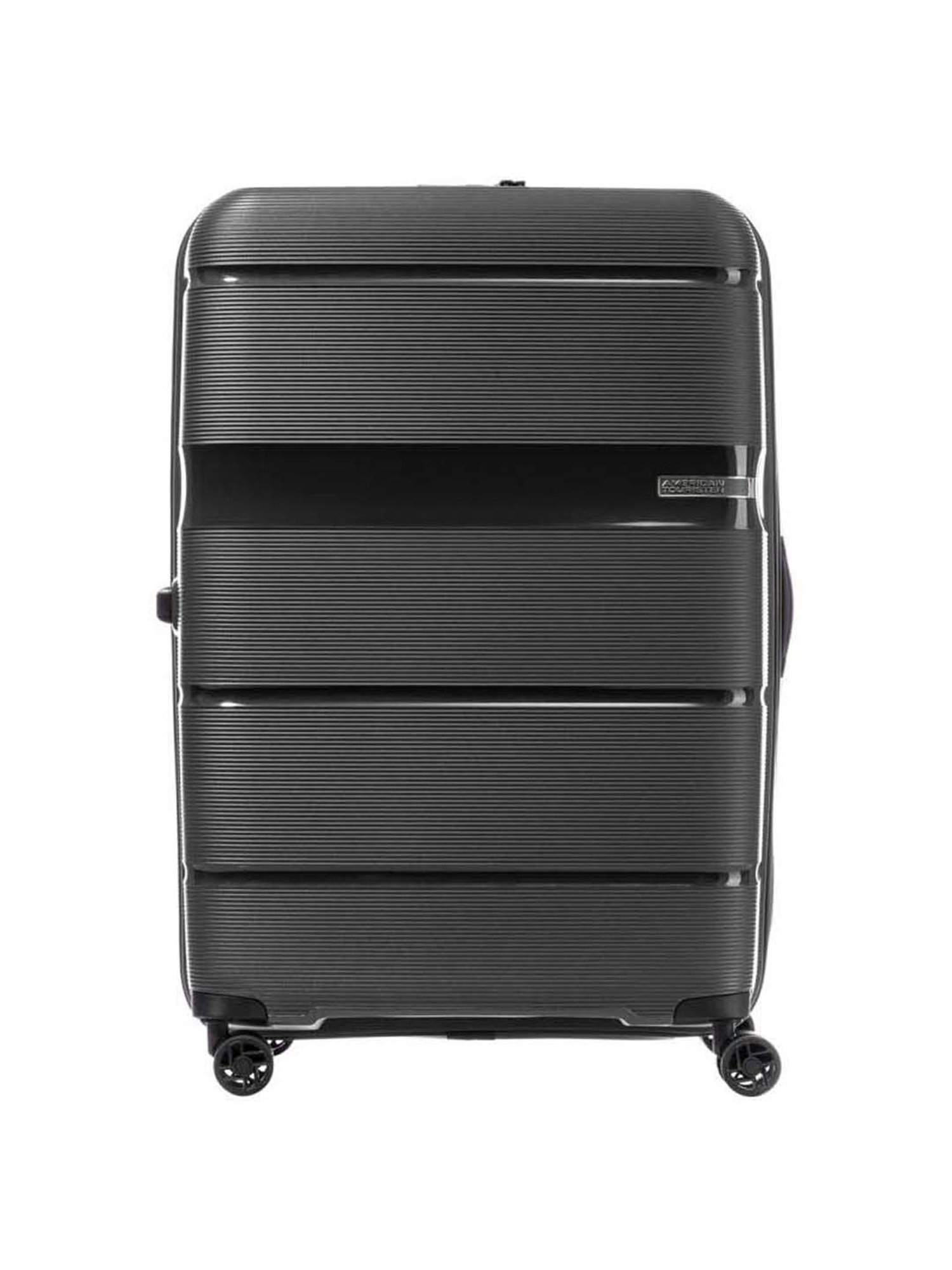 American Tourister Linex Black Textured Hard Medium Trolley Bag - 47 cm
