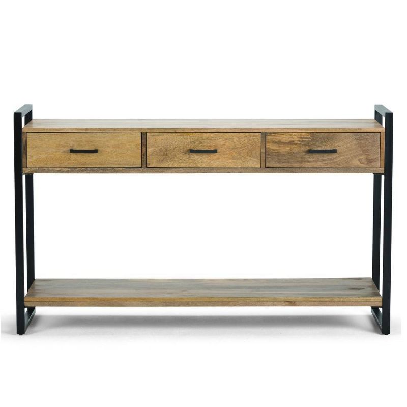 55" Lawson Solid Mango Wood Console Sofa Table Natural - WyndenHall