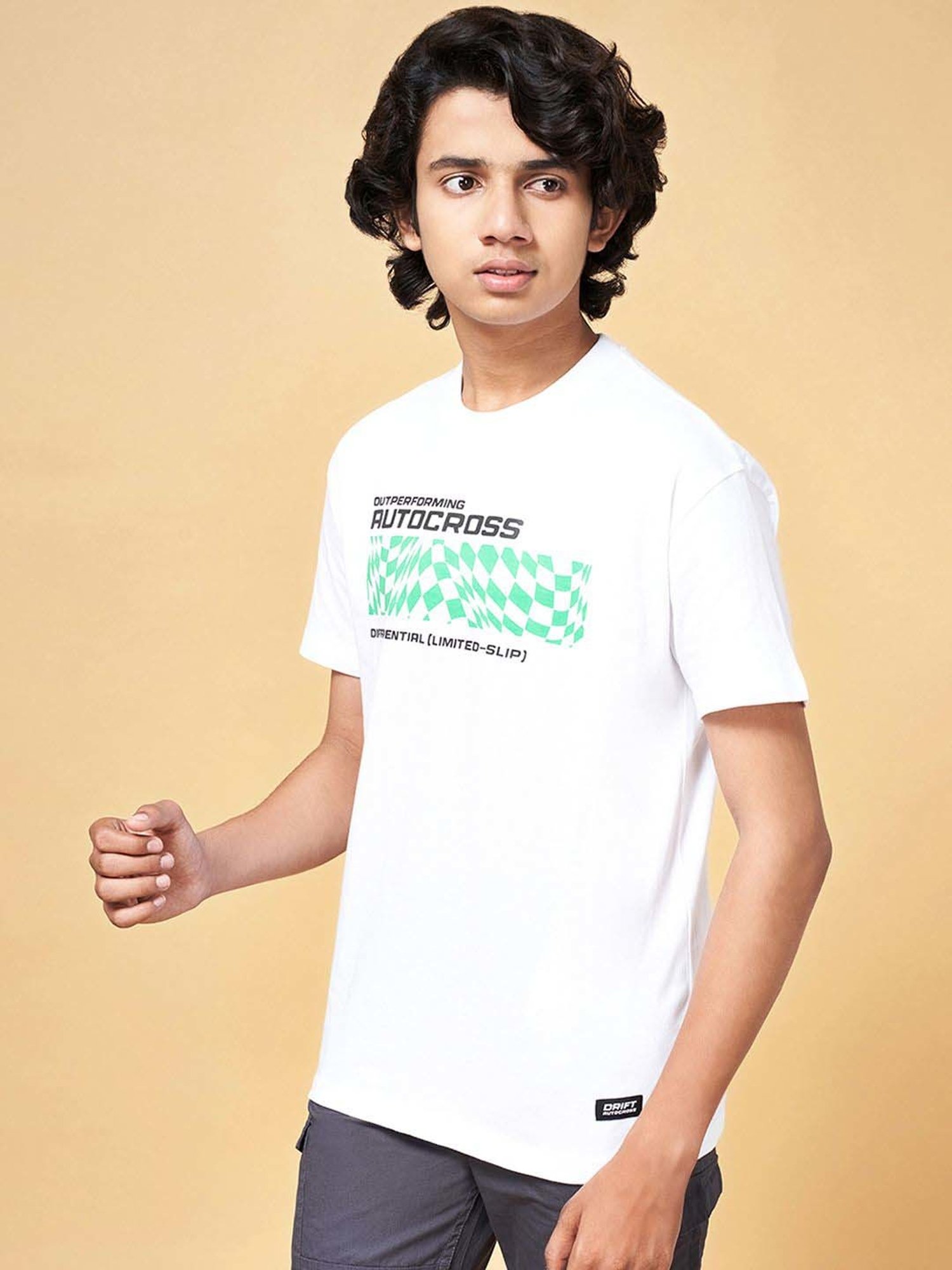 Coolsters by Pantaloons Kids White & Green Cotton Printed T-Shirt