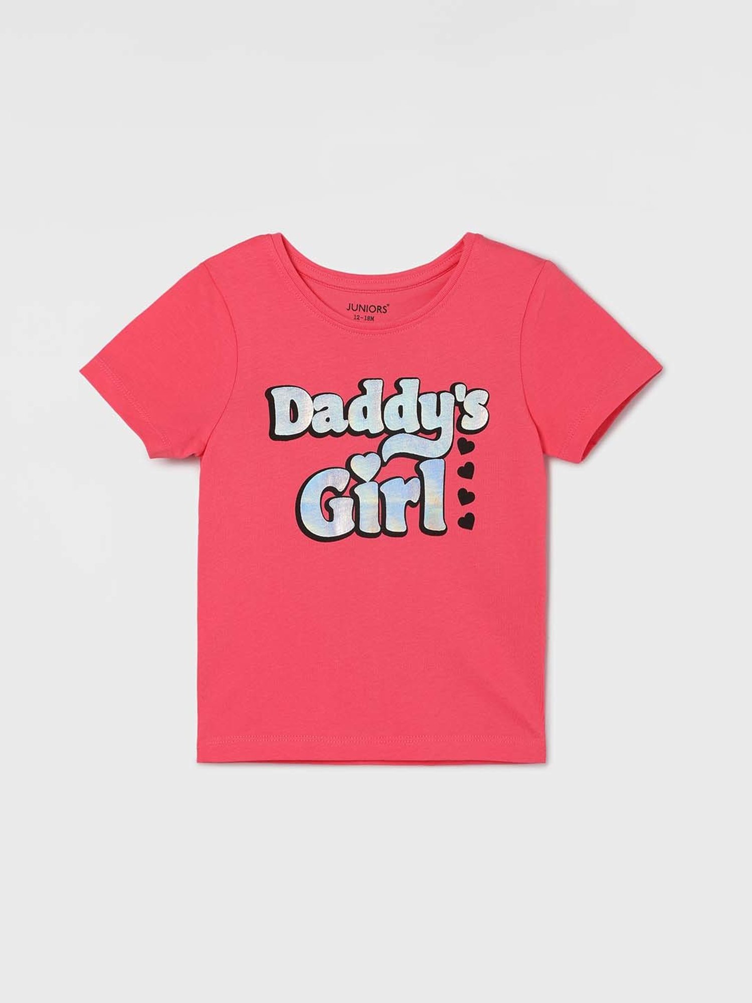 Juniors by Lifestyle Pink Cotton Printed T-Shirt