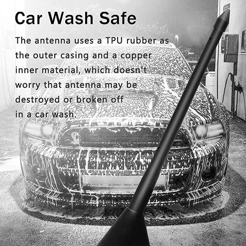 Antenna for GMC Sierra Chevy Silverado 1500 2500 3500 (2007-2021), Rocket Style, 8 inches Rubber Antenna Replacement Mast, Designed for Optimized FM/AM Radio Reception (M7 Thread)