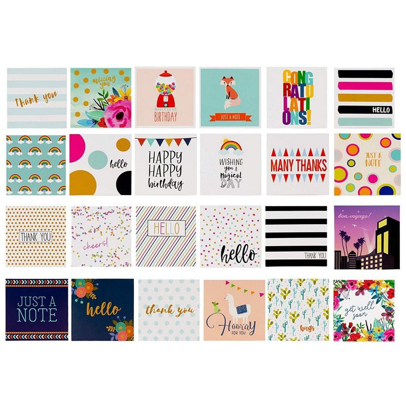 72-Pack All Occasion Mini Birthday Greeting Cards with Envelopes Stickers 2.5"