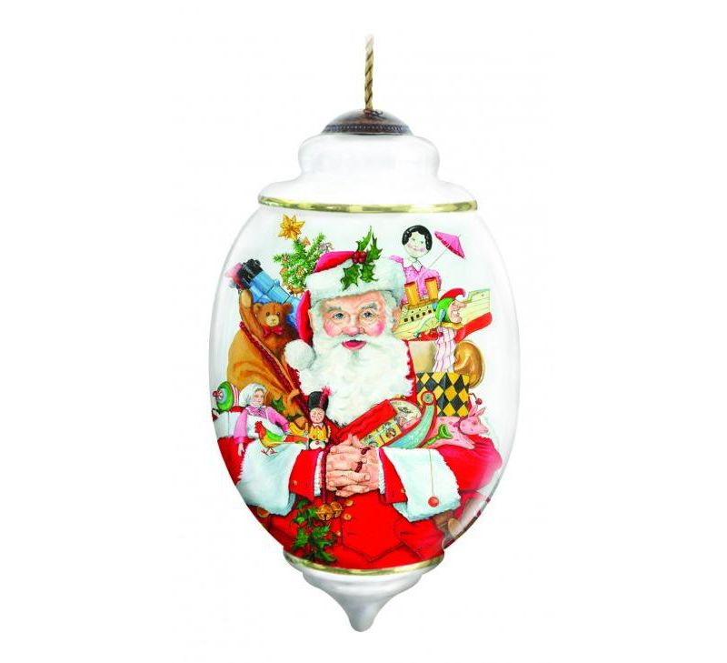 NeQwa 7.5" Limited Edition "Arms of Plenty" Hand-Painted Blown Glass Christmas Ornament - White/Red