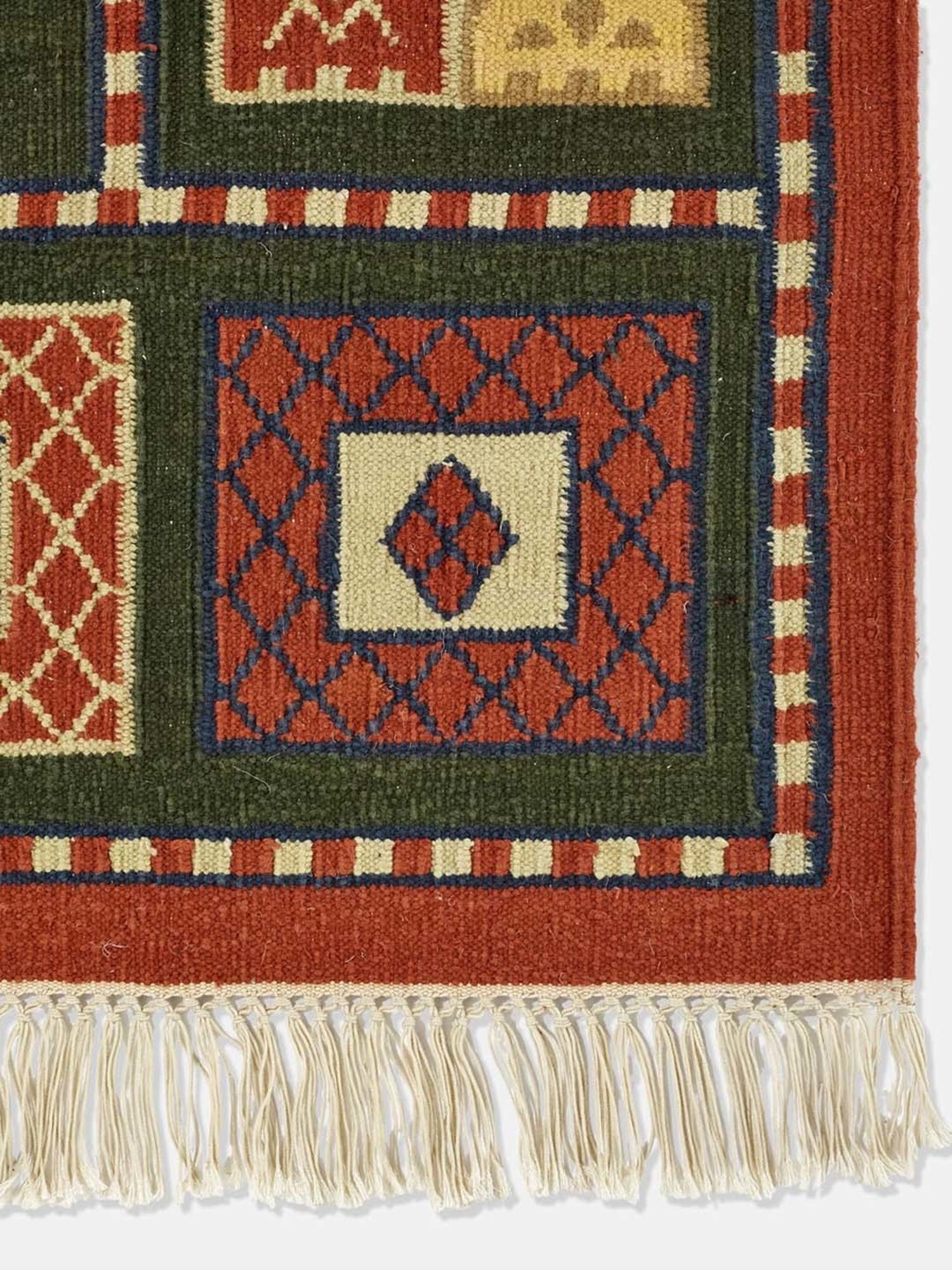 Fabindia Panja Red Cotton Panja Dhurrie