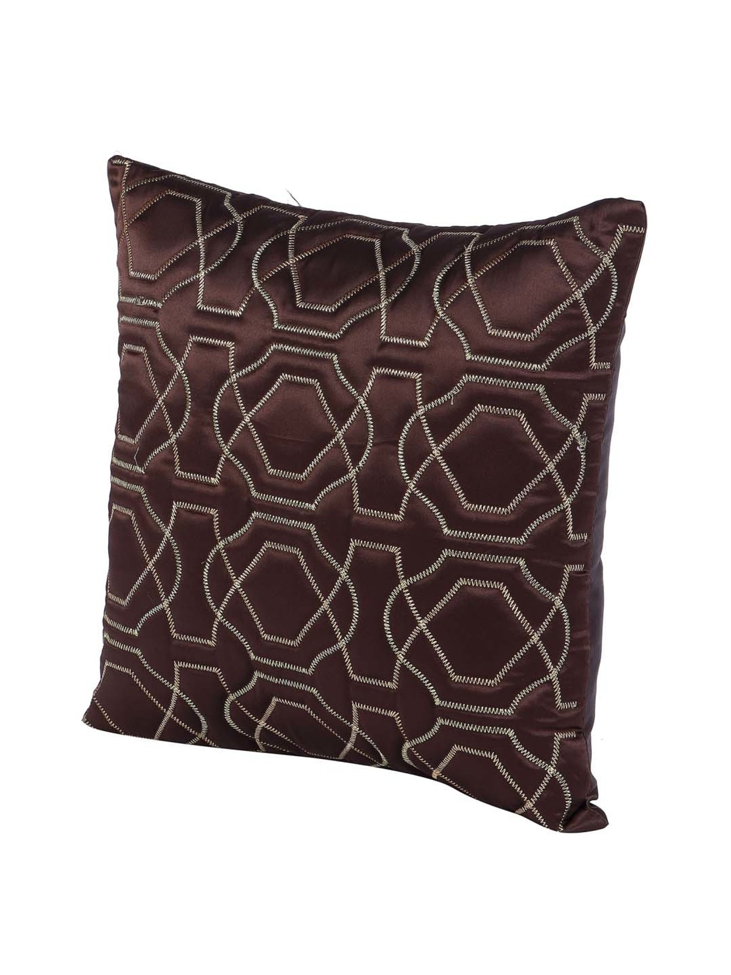 MFD HOME Furnishing Brown Satin Cushion Cover - Set of 2