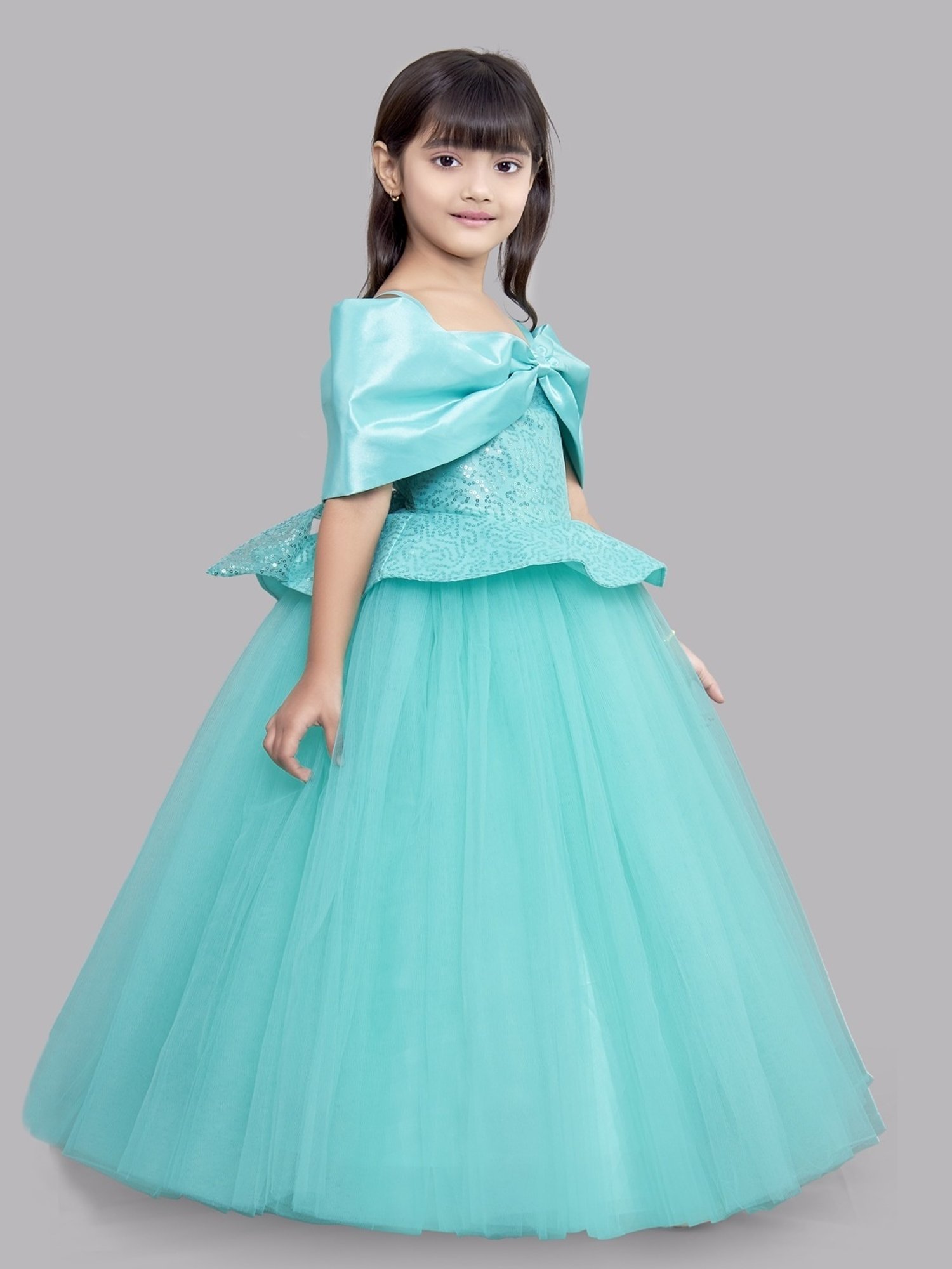 Many Frocks Kids Red Solid Dress