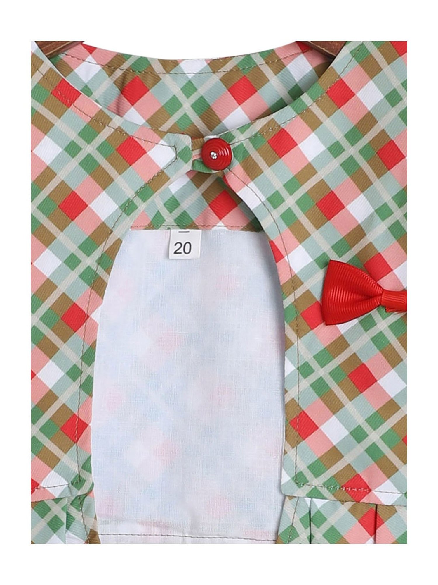 The Magic Wand Kids Green & Red Checks Bolero Shrug