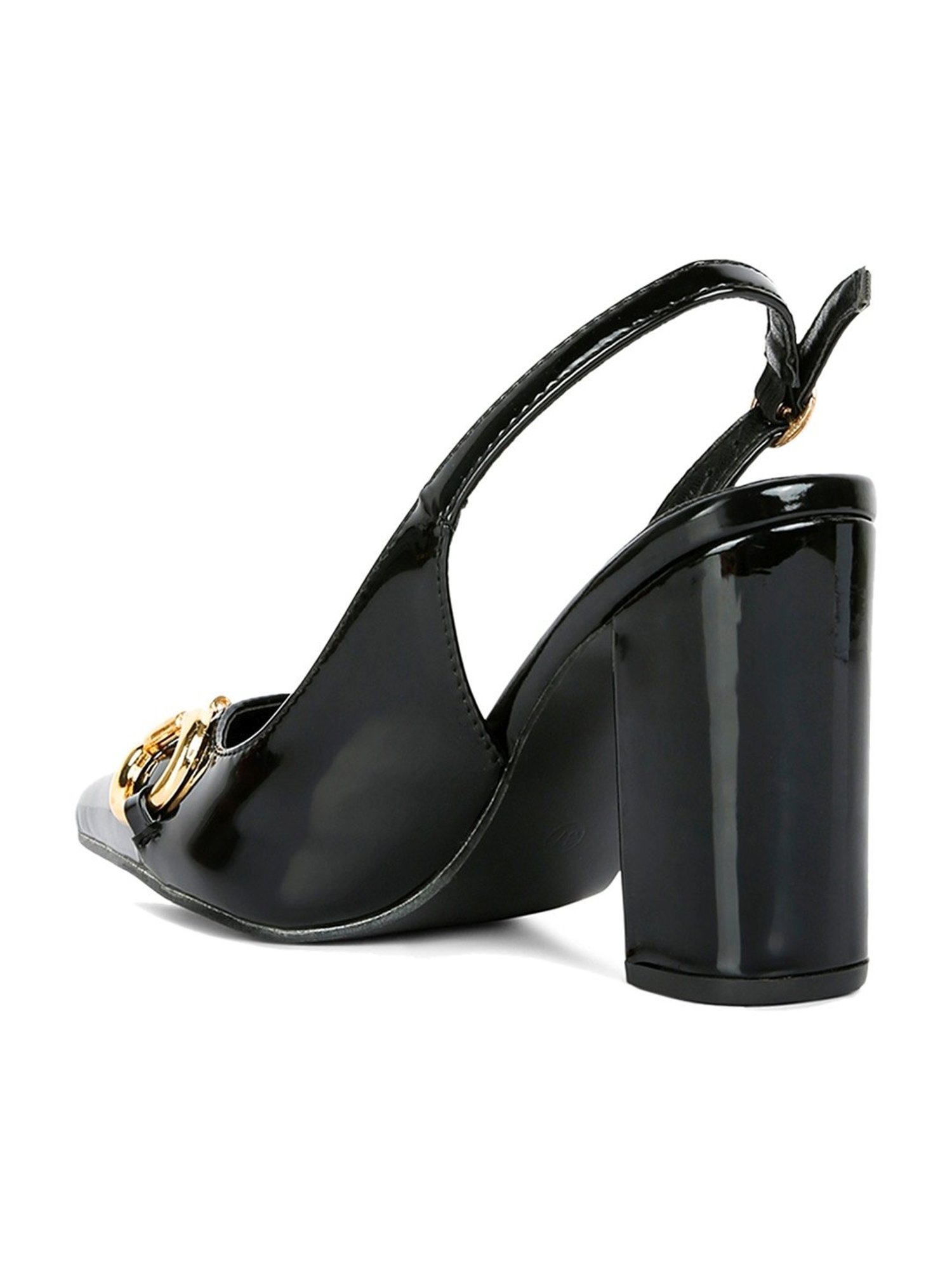 London Rag Women's Black Back Strap Sandals