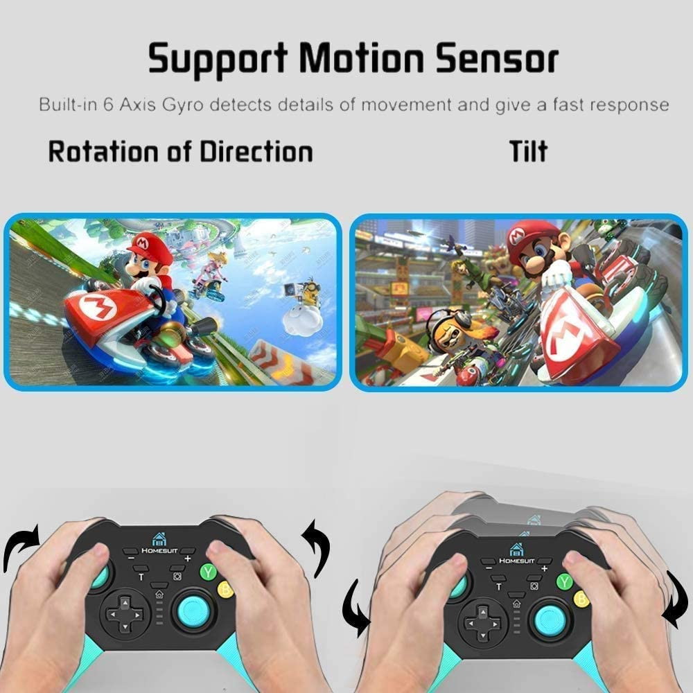 Homesuit Wireless Controller for Nintendo Switch/Switch Lite,RC Pro Controller Gamepad Joystick for Nintendo Switch Console, Supports Gyro Axis,Turbo and Dual Shock for Nintendo Switch Pro Controller