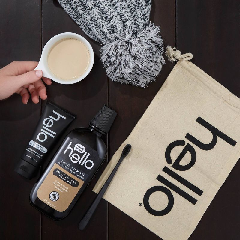 hello Activated Charcoal Epic Whitening Fluoride Free Toothpaste SLS Free + Vegan Twin Pack - 4oz/2pk