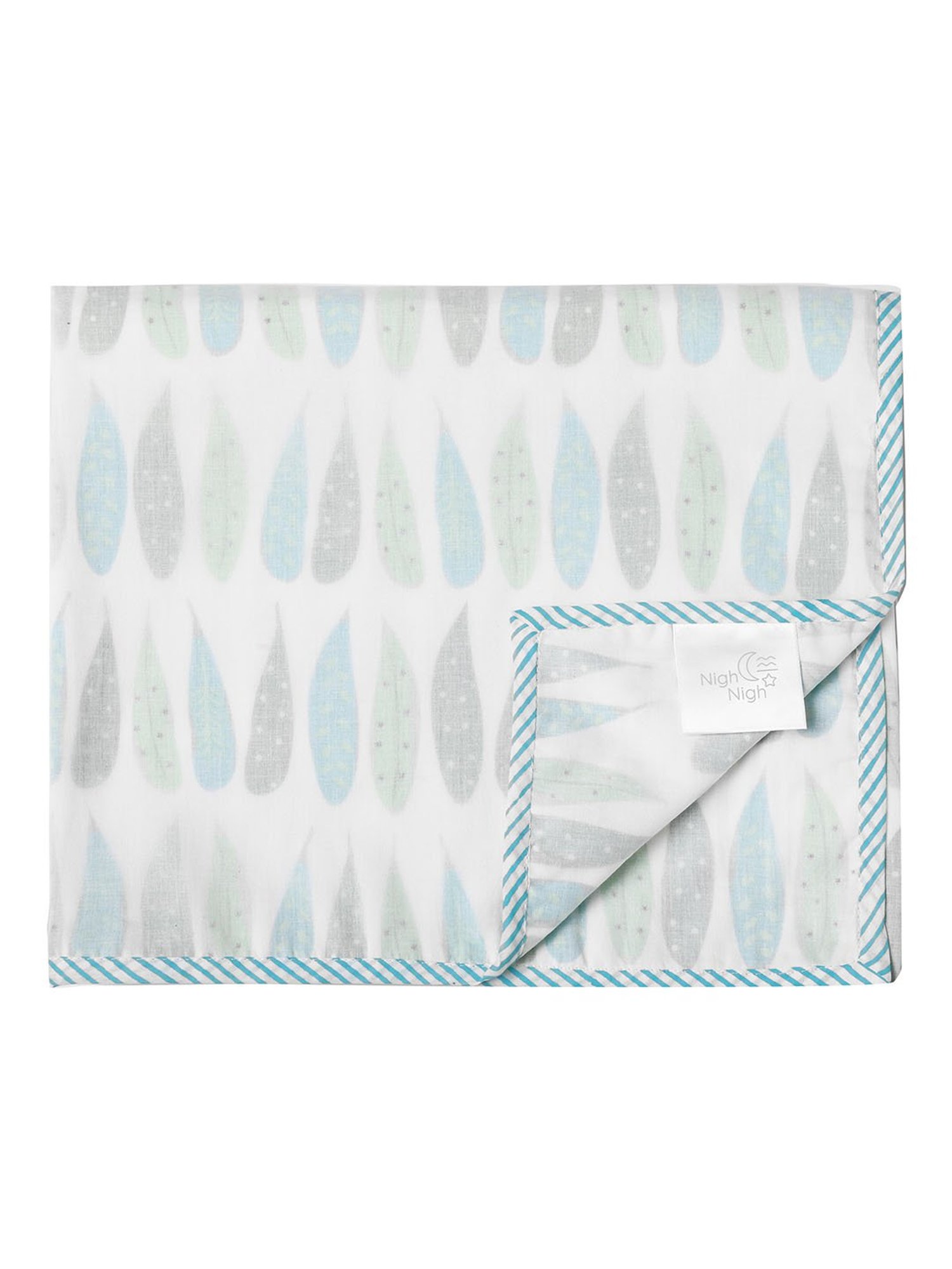 Nigh Nigh Foliage White & Green Cotton 70 TC Infants Dohar - Set of 1