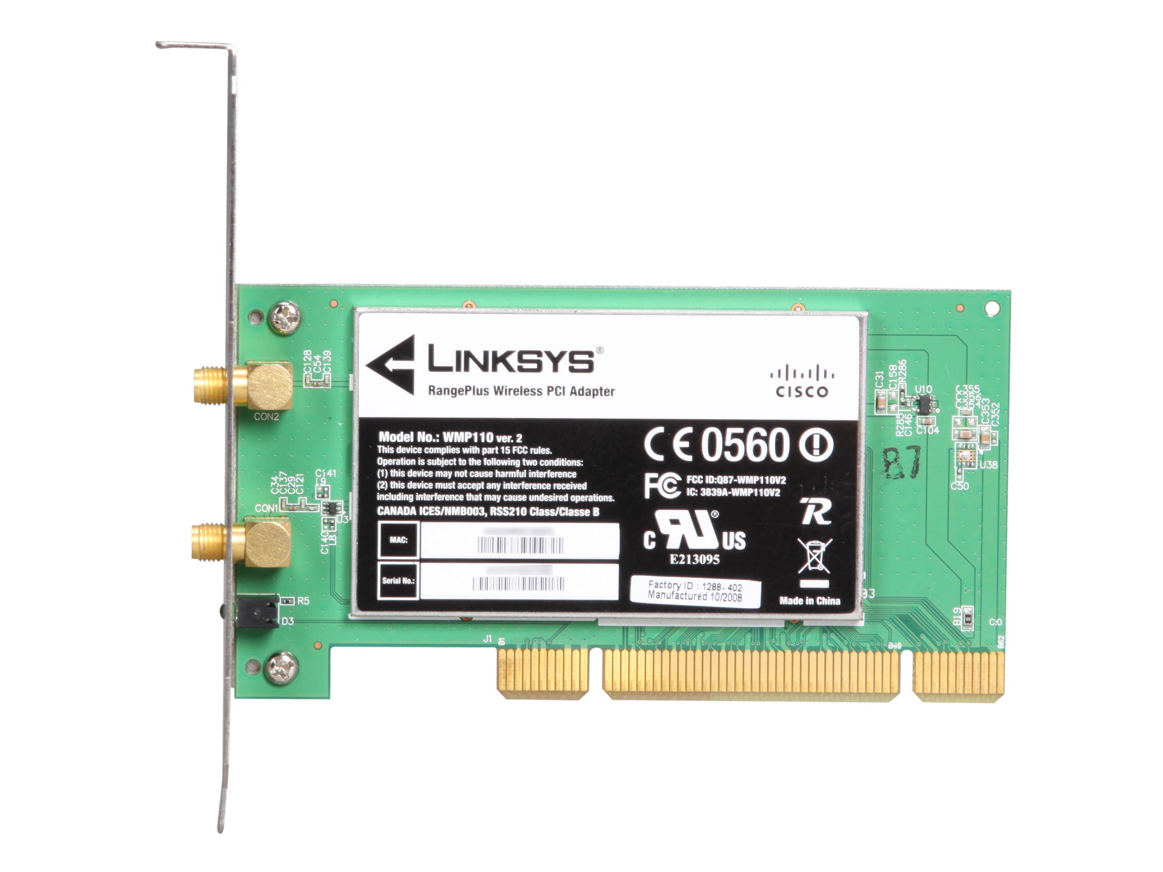 Linksys WMP110 PCI RangePlus Wireless PCI Adapter