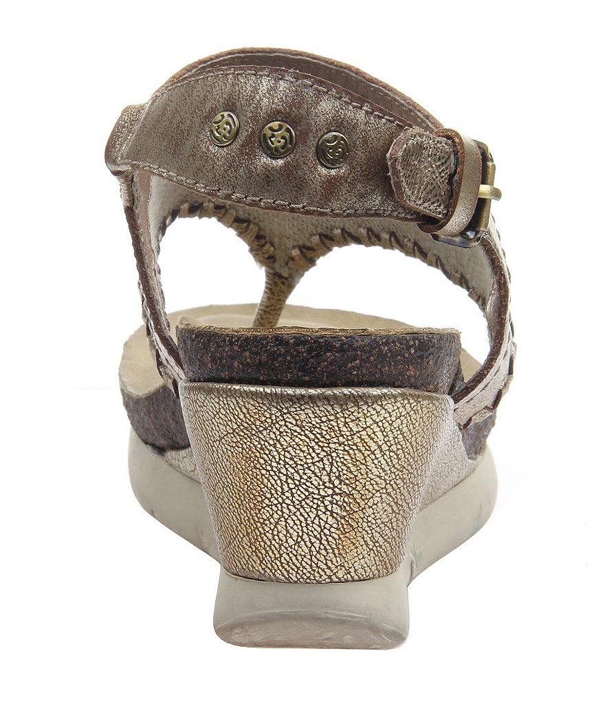 OTBT Meditate Metallic Leather Thong Wedges